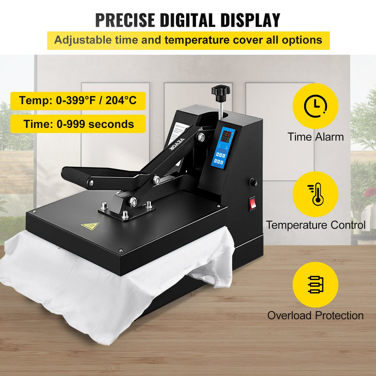 Heat Press 15x15" Industrial Quality T-Shirt Sublimation Clamshell Machine