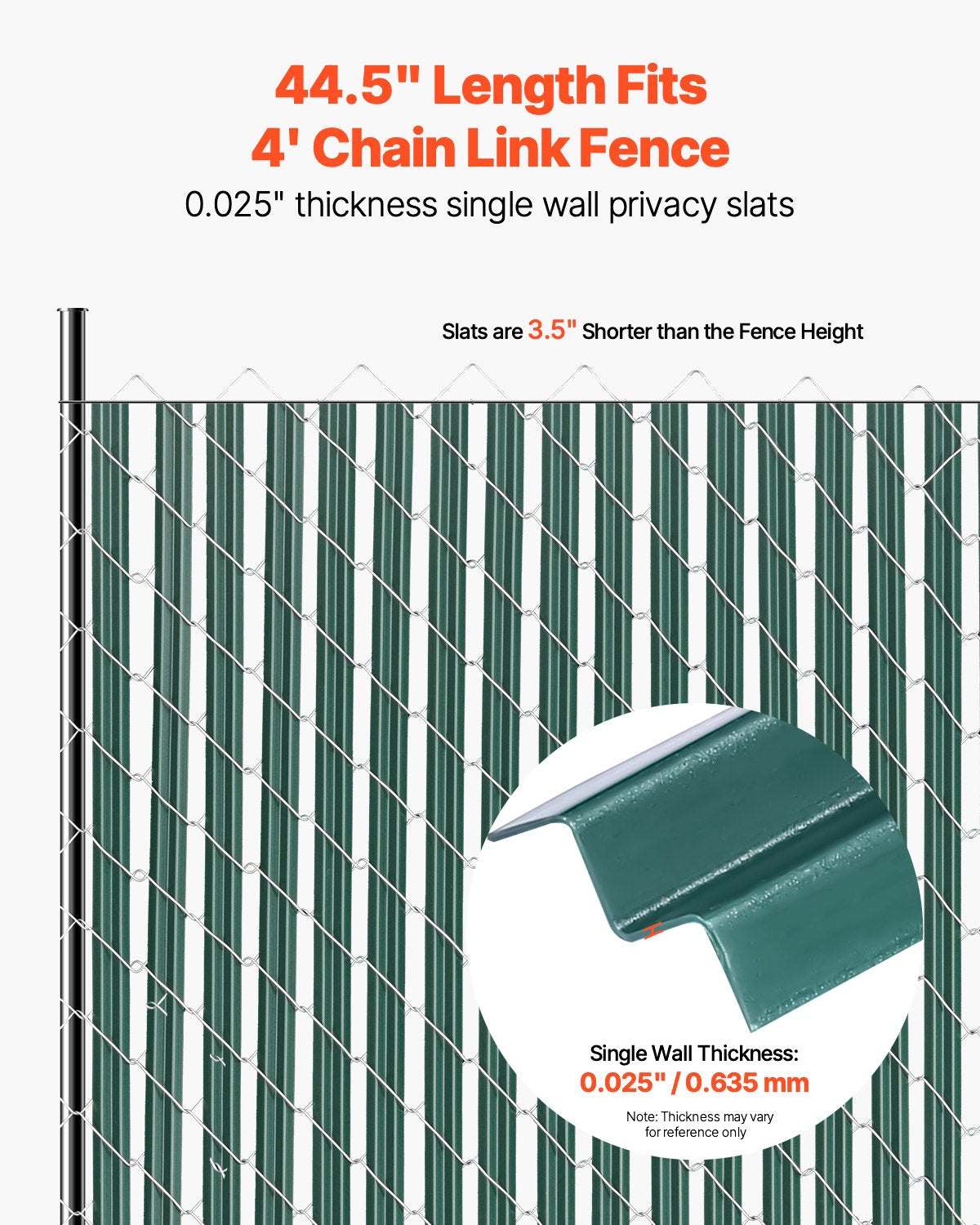 Bottom Locking Privacy Slats SingleWall Vertical HDPE ChainLink Fence Slats 1.2m