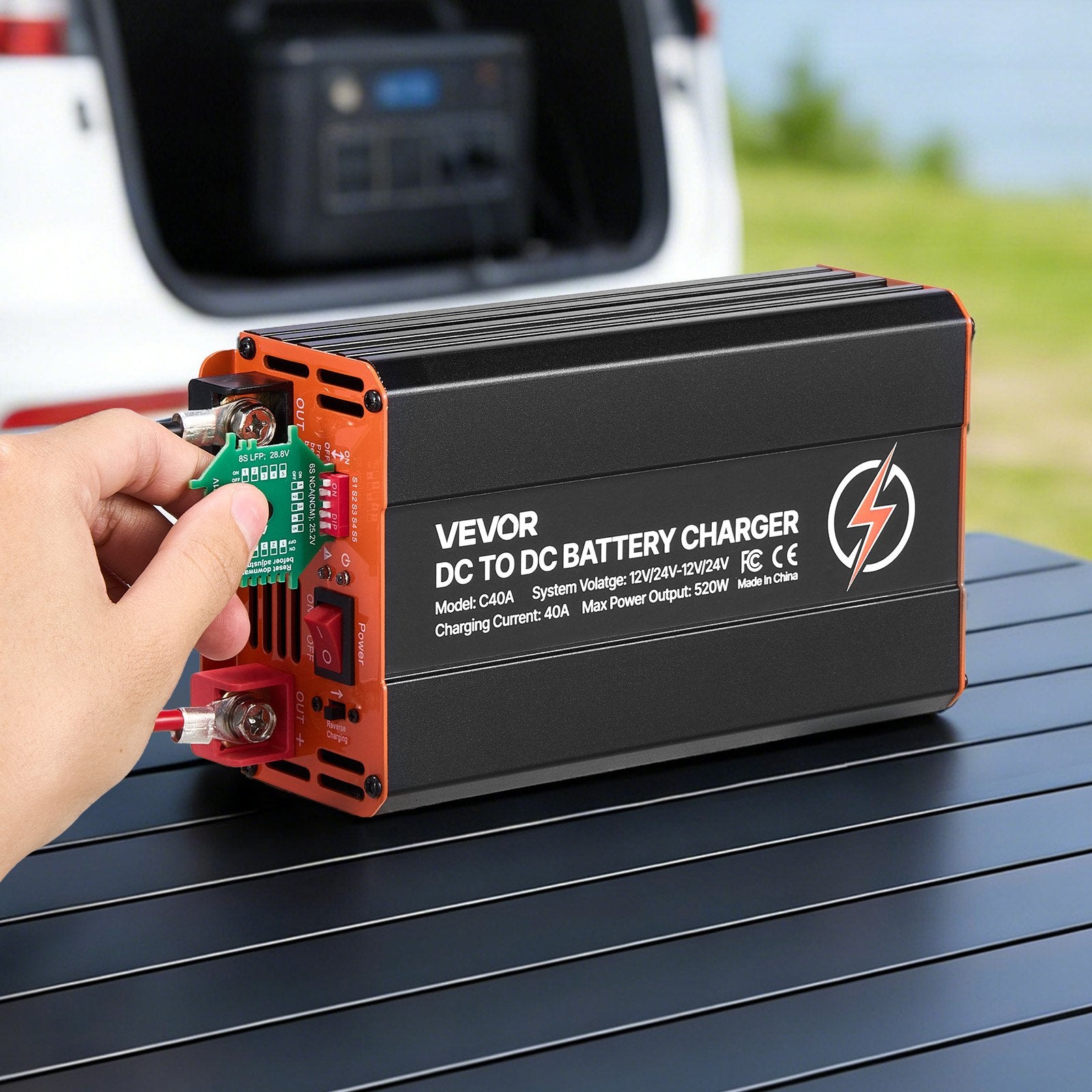 DC to DC Battery Charger 40A 520W 12V 24V Fast Charging Unit