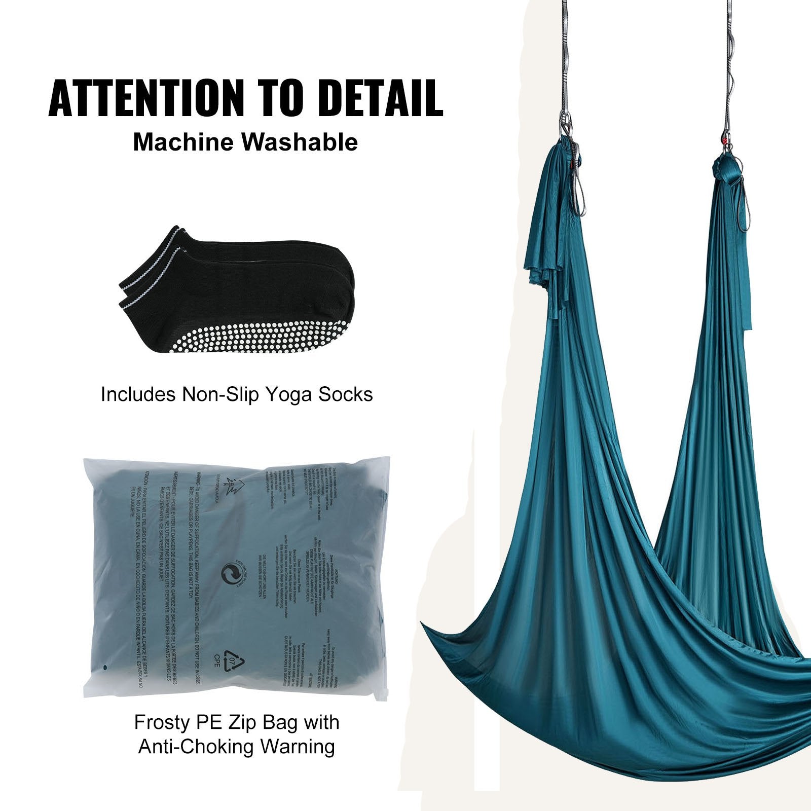 Aerial Silk and Yoga Swing 10m Nylon Hammock Kit with Rigging Green