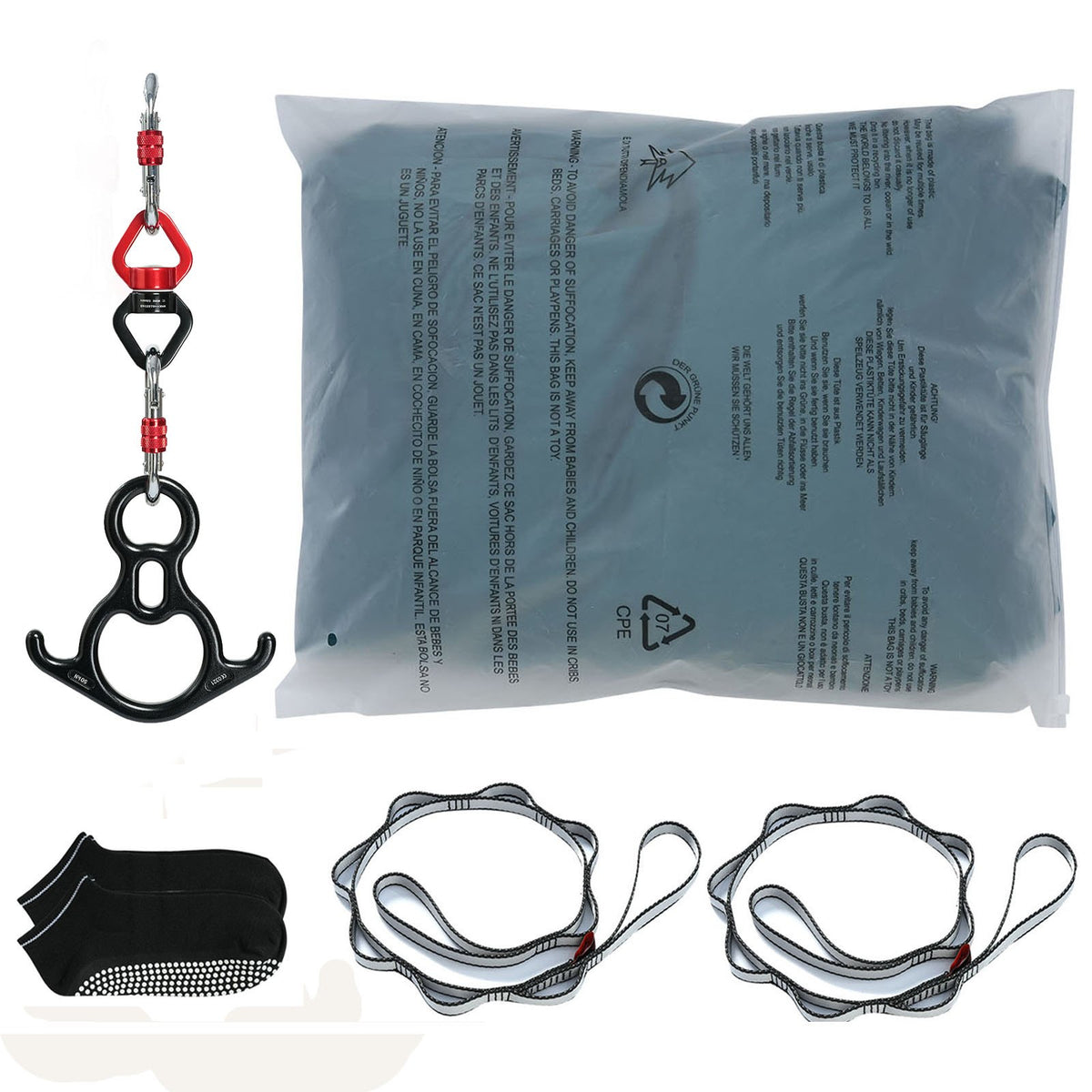 Aerial Silk and Yoga Swing 10m Nylon Hammock Kit with Rigging Green
