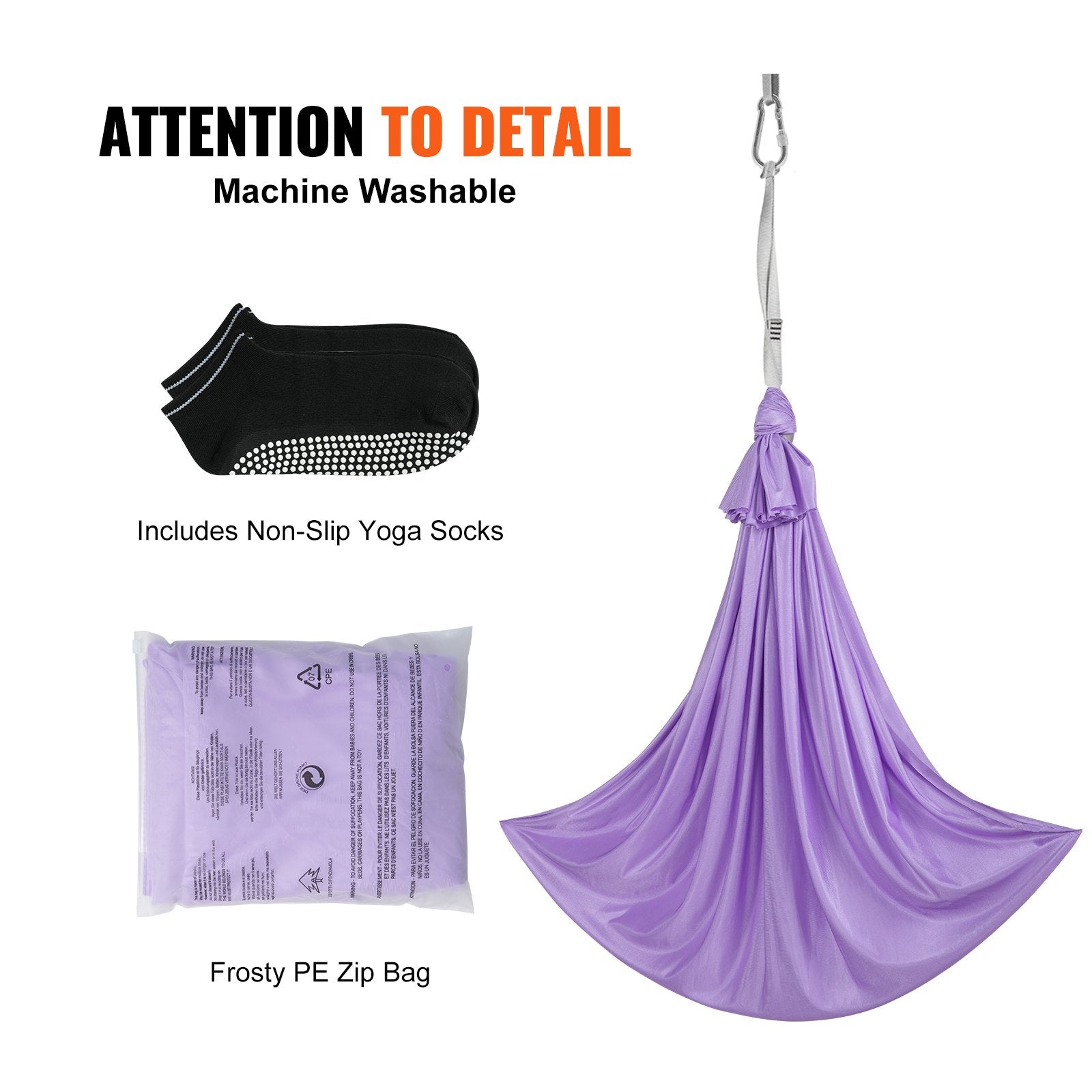 Sensory Swing for Kids 2.8m Therapy Indoor Outdoor Cuddle Hammock Purple