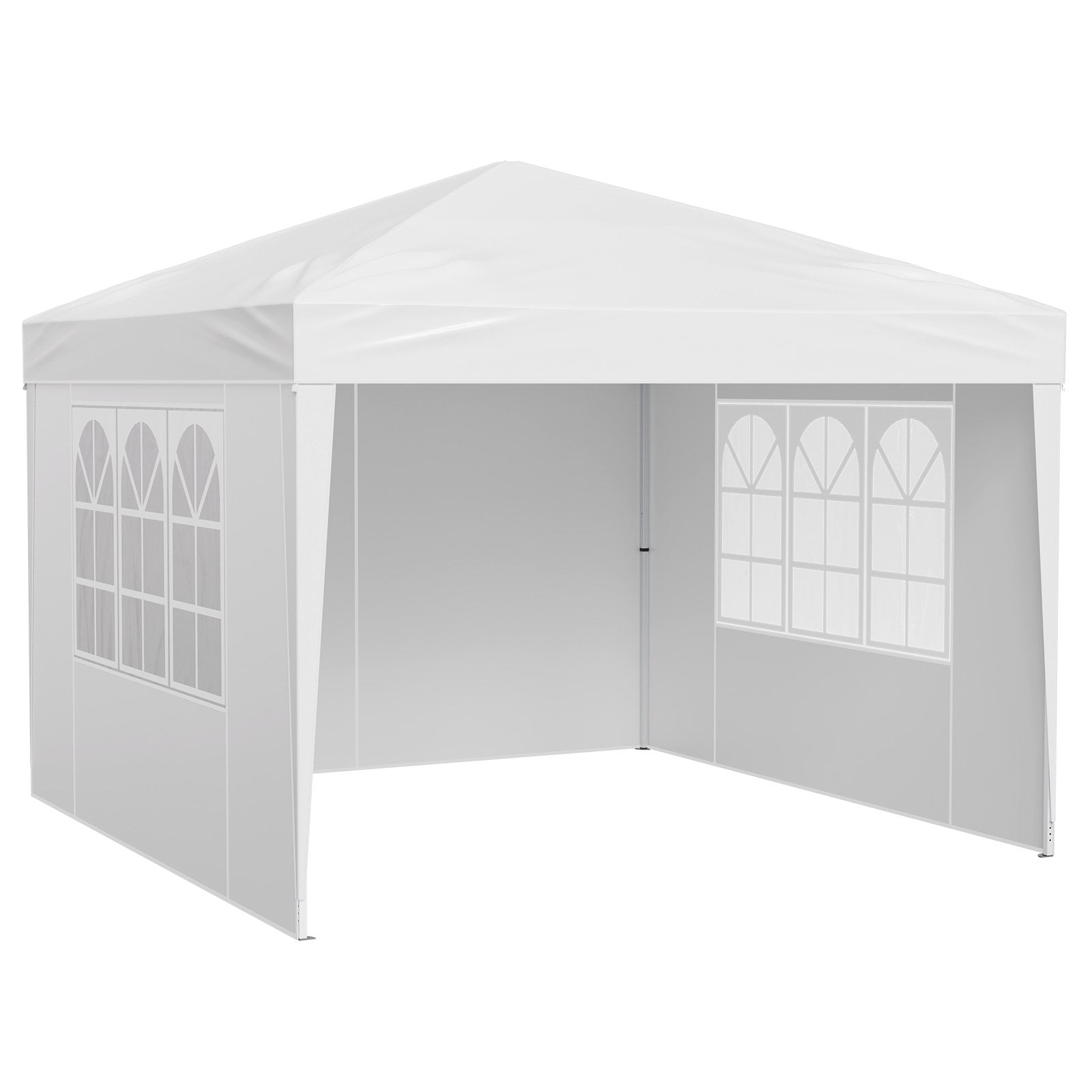 Pop Up Canopy 2.95x2.95m Instant Portable Gazebo with 3 Sidewalls & 2 Windows