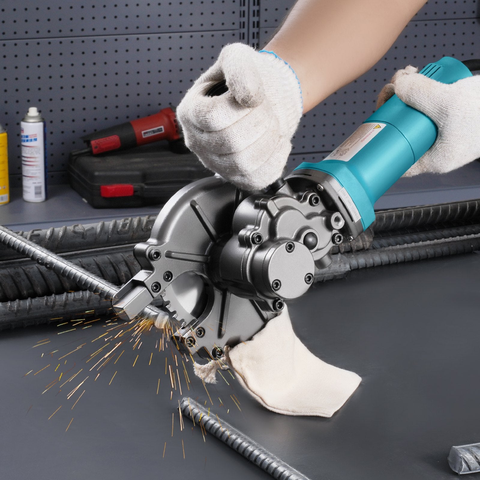 Electric Rebar Cutter 1100W Cuts 4-40mm 3/2 inch SteelConcrete RD-10 with Handle