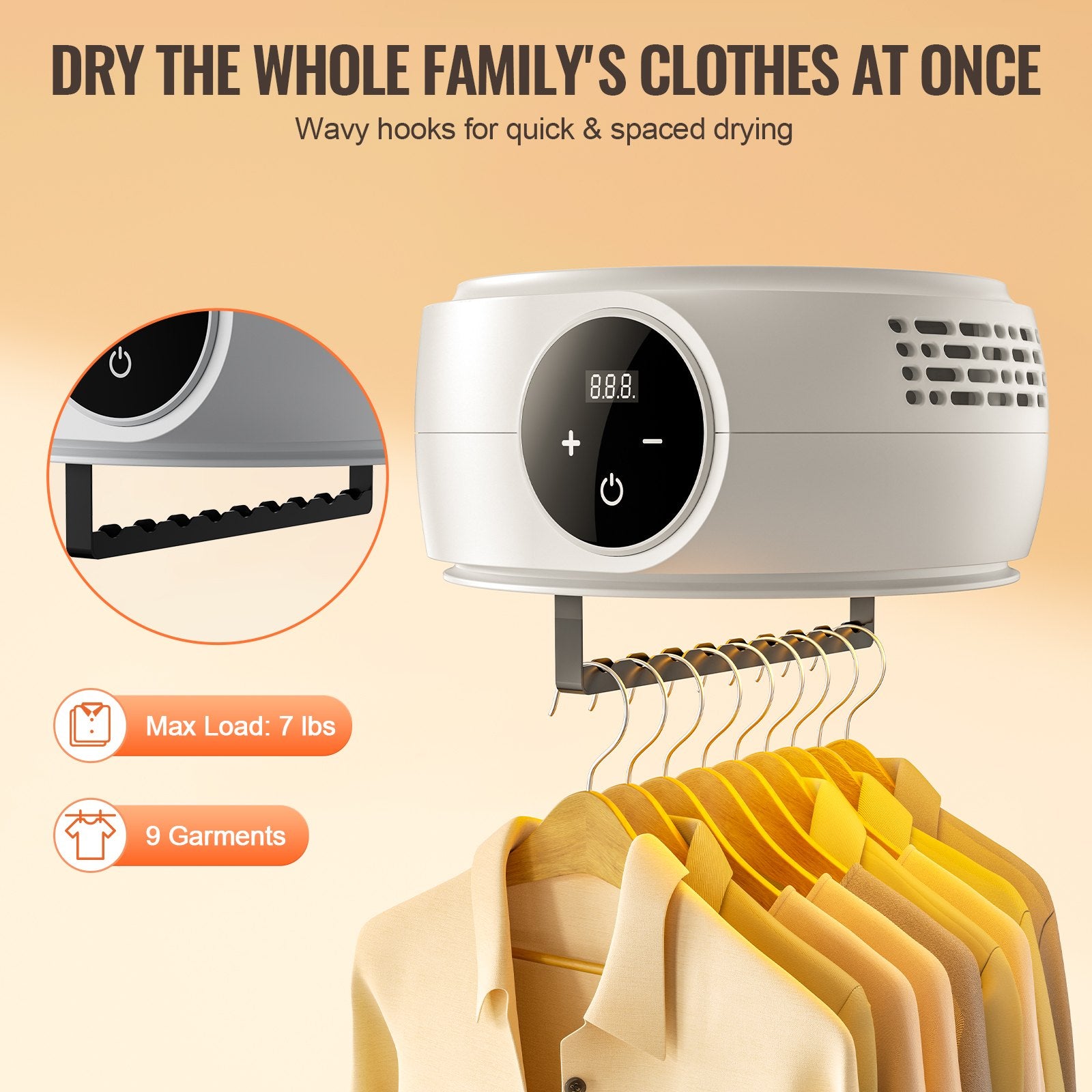 Portable Clothes Dryer Foldable Mini Dryer with Bag PTC Heating 600W