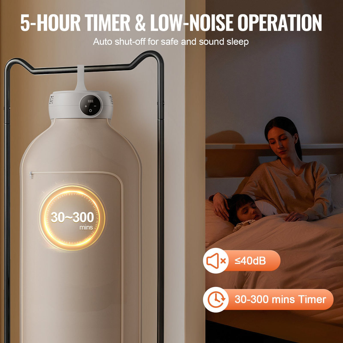 Portable Clothes Dryer Foldable Mini Dryer with Bag PTC Heating 600W