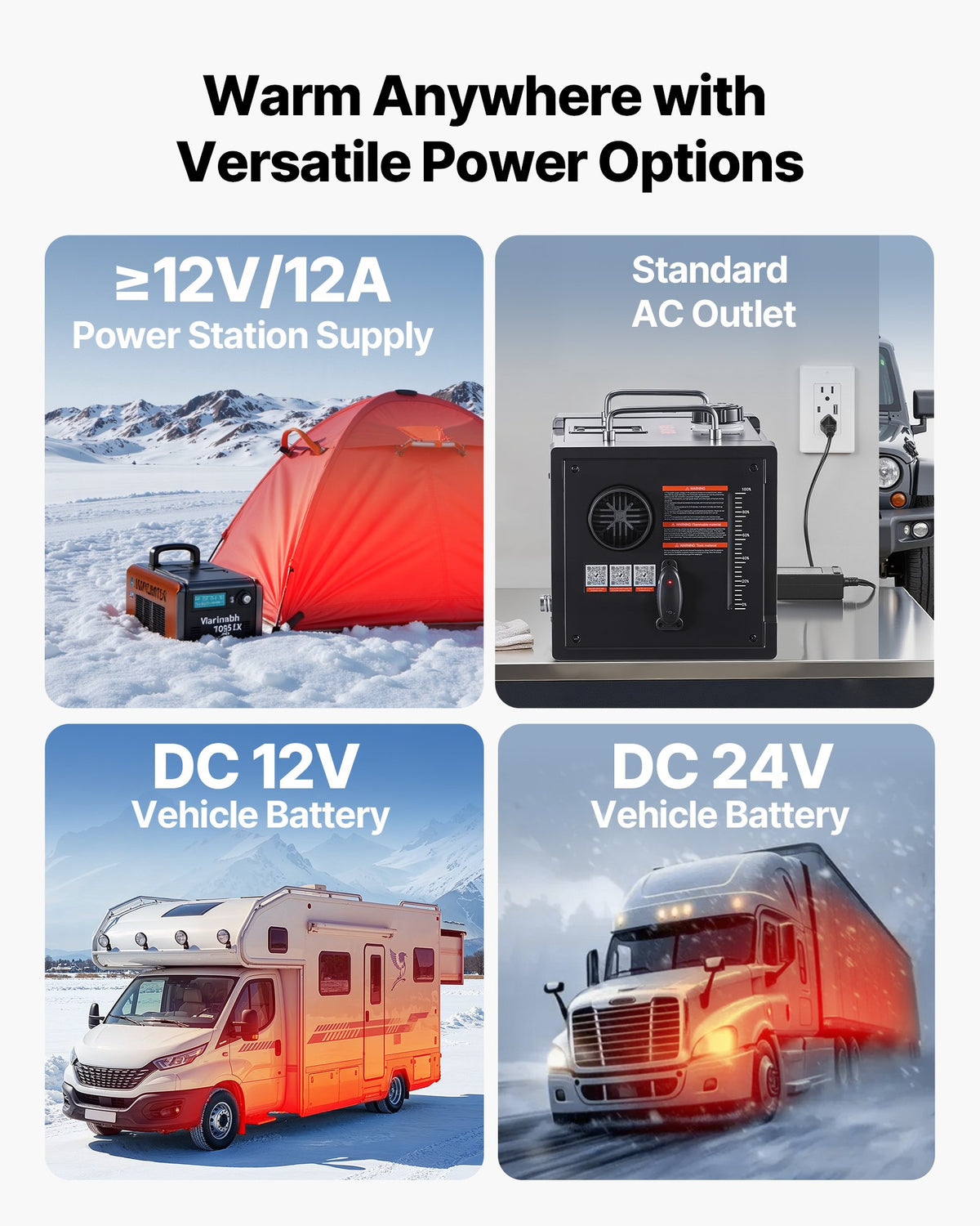 8KW Portable Diesel Heater 12V/24V w/ APP Control Remote & 7L Tank