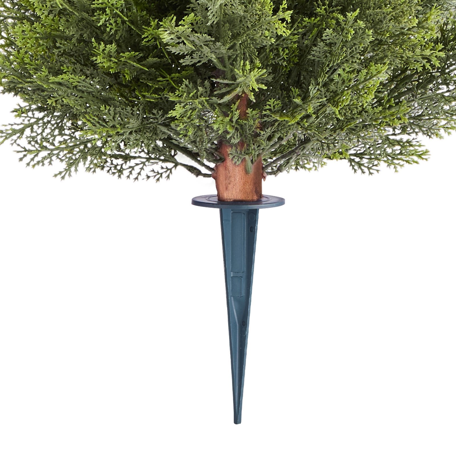 Artificial Topiary Cypress Trees 2-Pack 406mm Faux Shrubs with Ground Spike