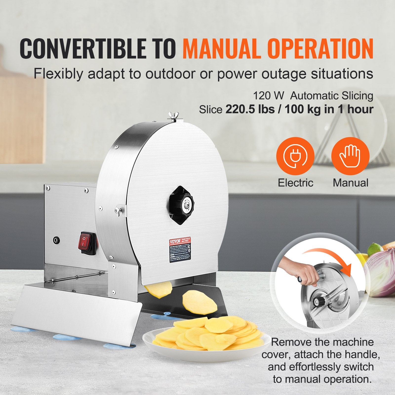 Electric Vegetable Slicer 0–12mm Adjustable Stainless Steel Food Cutter Machine