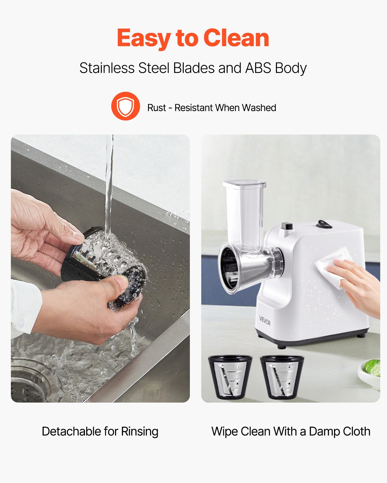 Electric Cheese Grater Salad Maker 200W Vegetable Slicer 5 Attachments