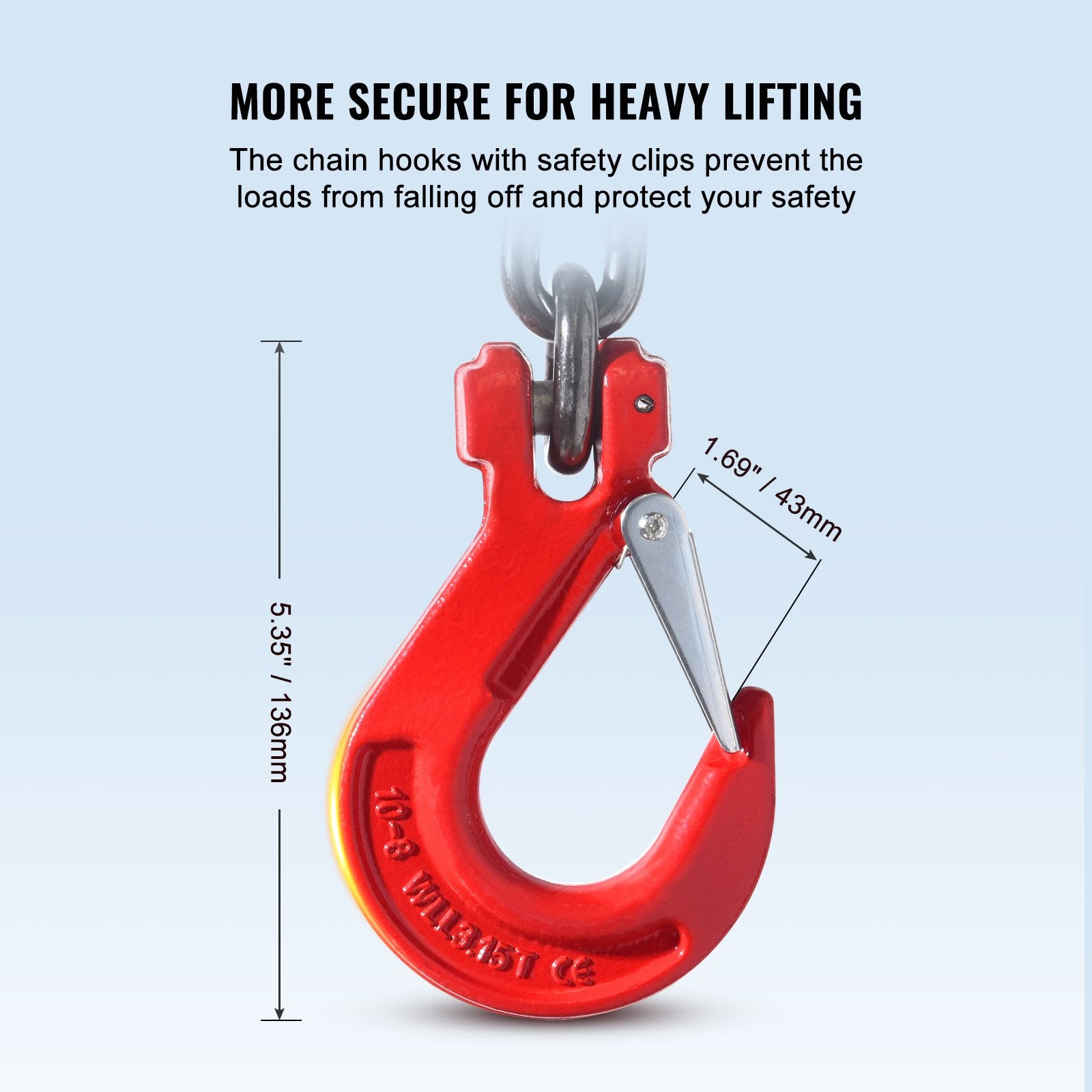 Chain Sling 10mm x 180cm G80 Engine Hoist 5 Ton Lifting with Grab Hooks