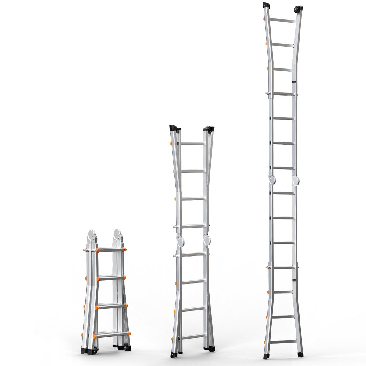 Telescoping Ladder A-Frame 13FT Compact Aluminum Multi-Function Portable 330LB