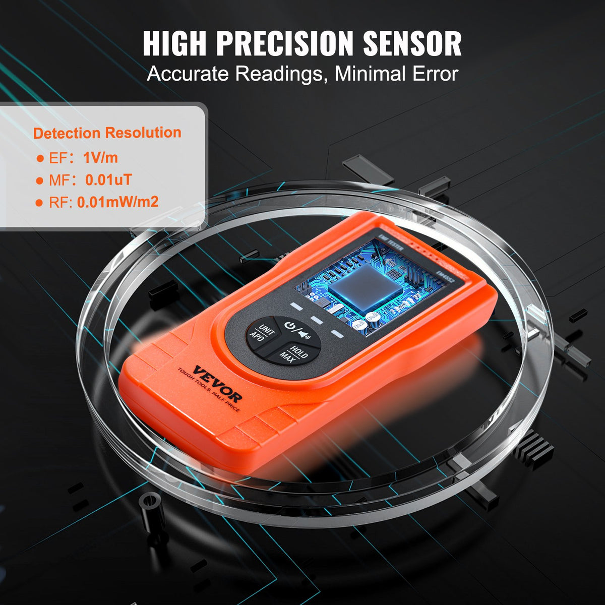 3-in-1 EMF Meter Handheld Rechargeable 5Hz-3.5GHz Electromagnetic Field Detector