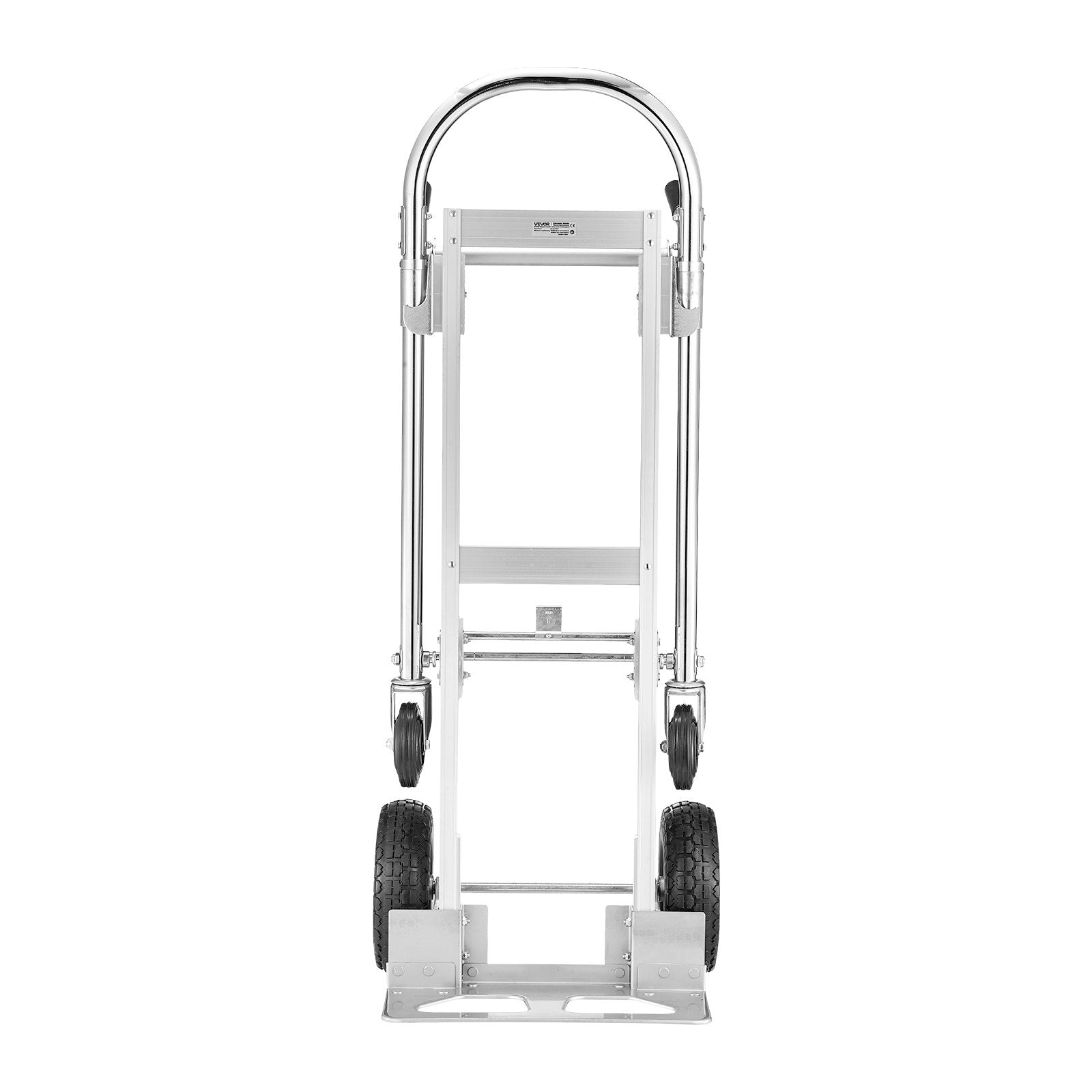 2 in 1 Hand Truck 453.6kg Load Convertible 4-Wheel Dolly with Non-Slip Handle