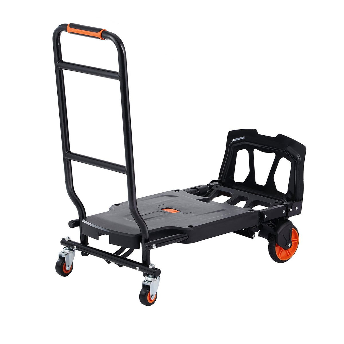 Hand Truck Aluminum 2-in-1 136kg Load Heavy Duty Convertible Dolly with Wheels
