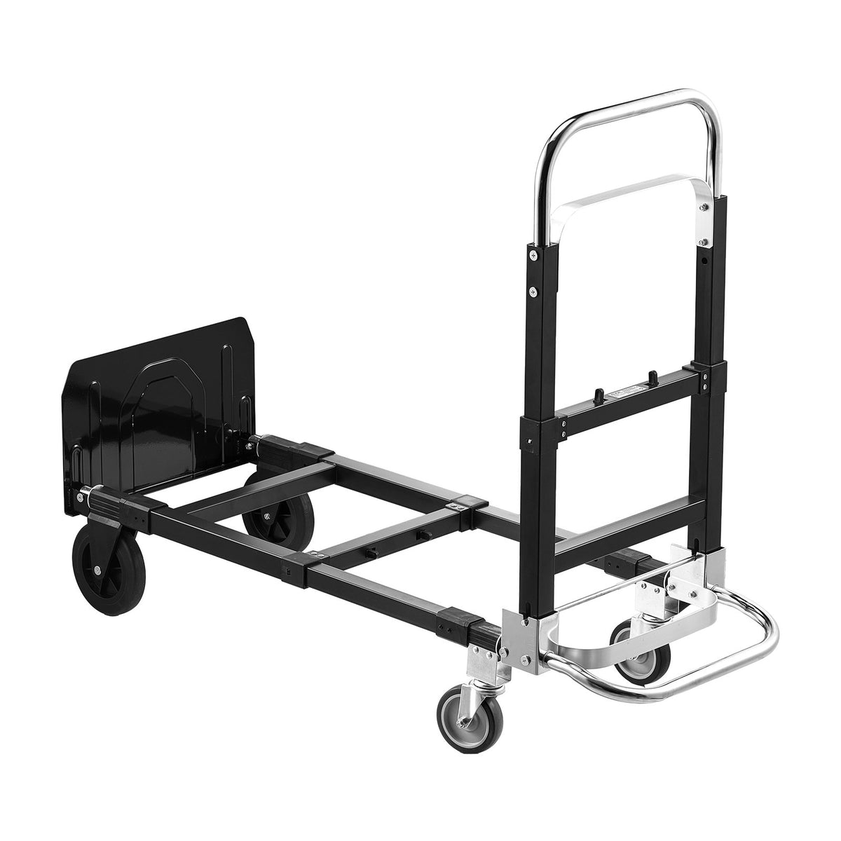 2-in-1 Folding Hand Truck 226.9kg Convertible 4-Wheel Dolly Adjustable Handle