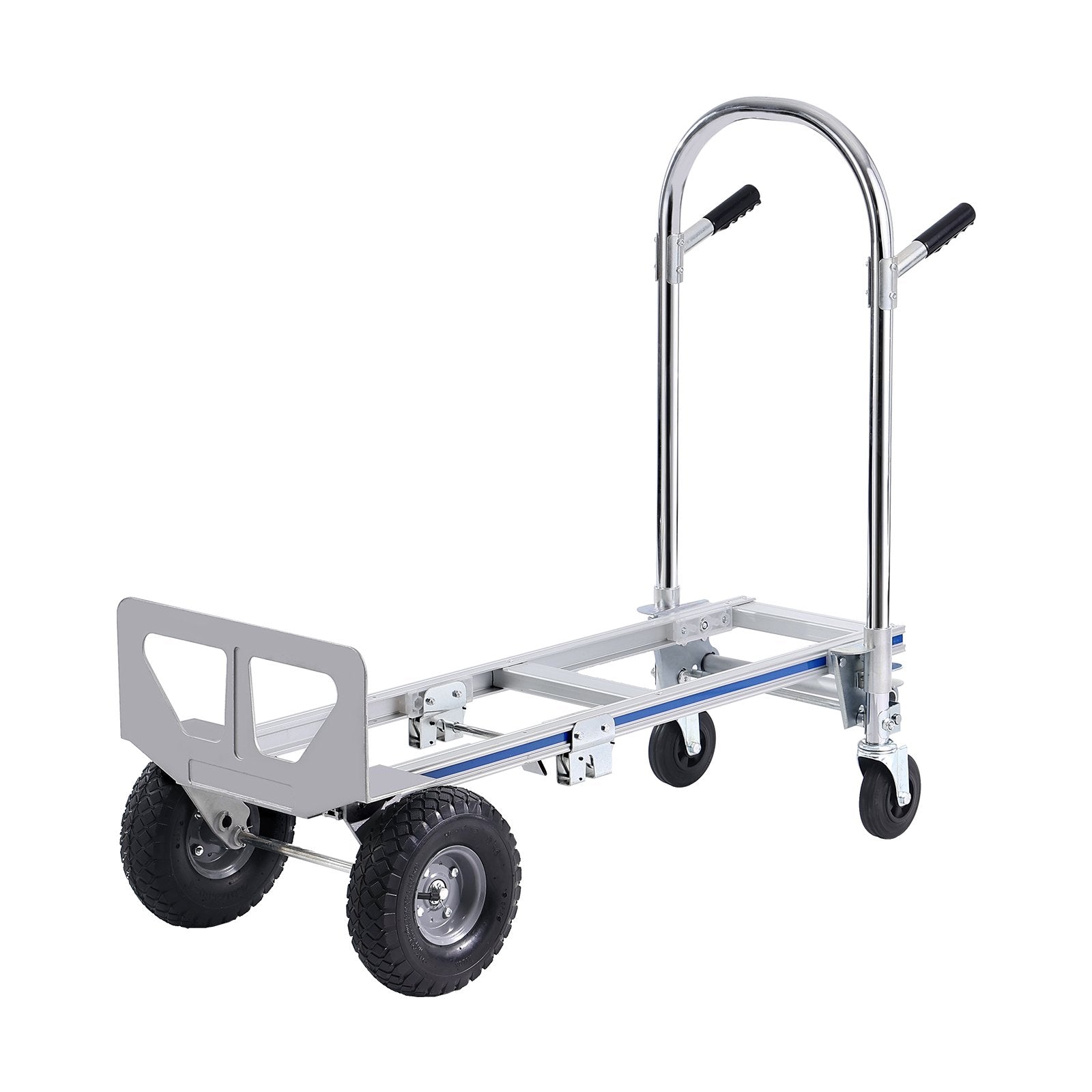 Hand Truck 2-in-1 Aluminum 363KG Convertible Folding Dolly with Rubber Wheels