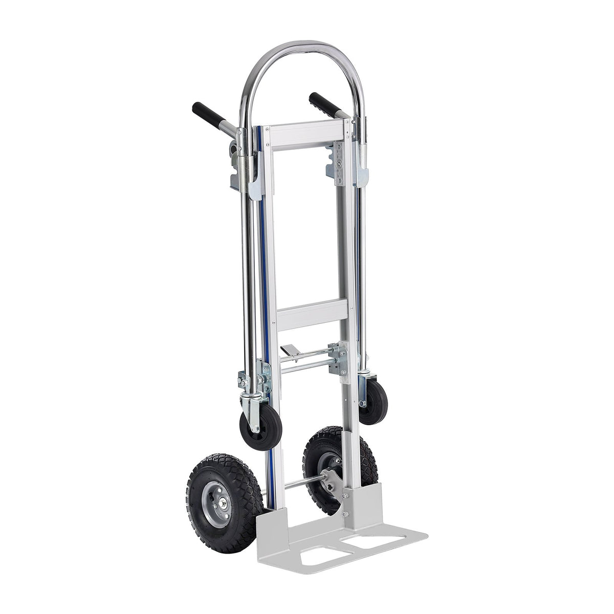 Hand Truck 2-in-1 Aluminum 363KG Convertible Folding Dolly with Rubber Wheels