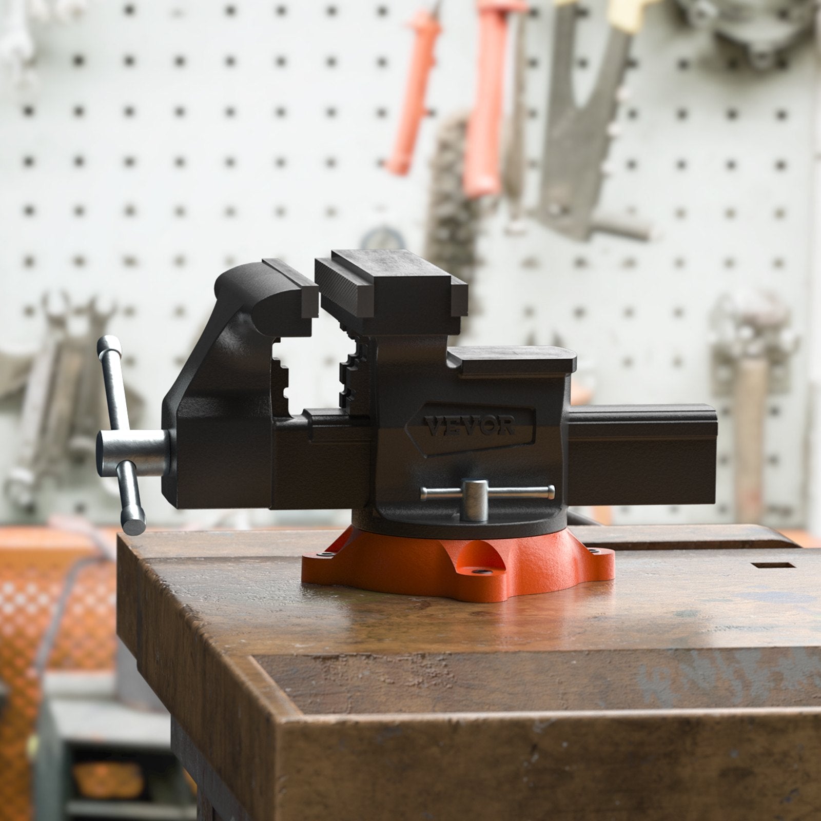 16.7cm Bench Vise Anvil Swivel Locking Base Heavy Duty Ductile Iron Vice