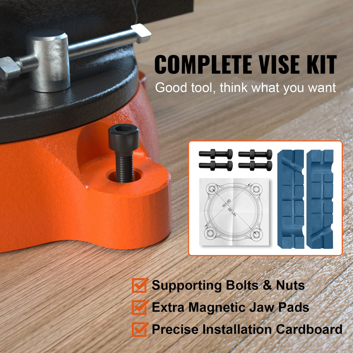 6-Inch Bench Vise with 360-Degree Swivel Base Heavy Duty Workbench Vise