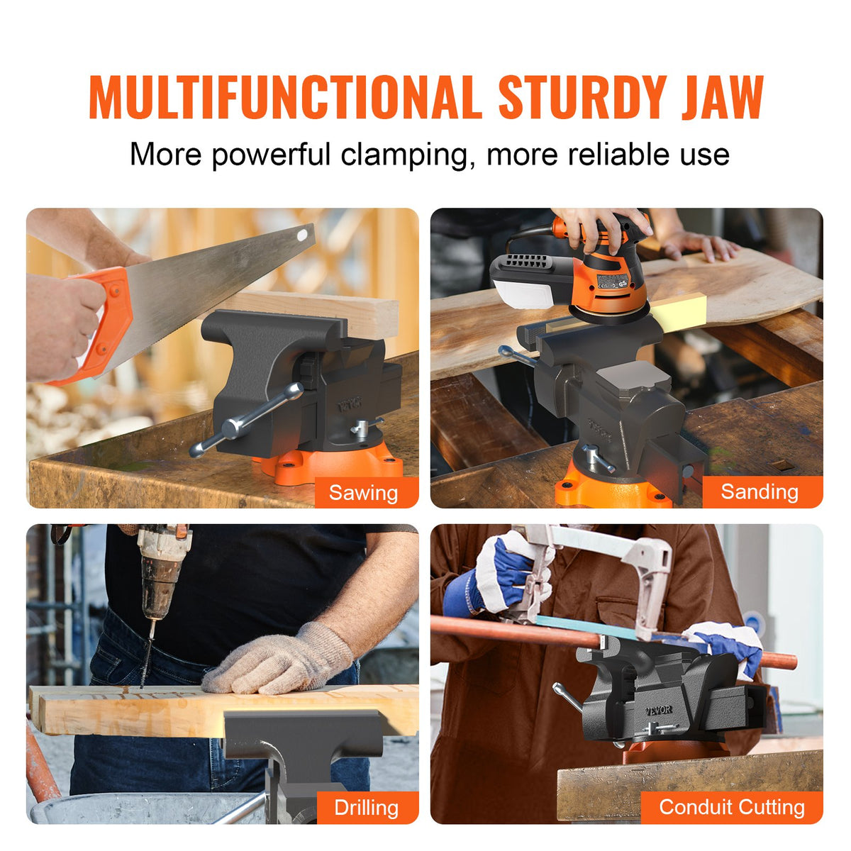 6-Inch Bench Vise with 360-Degree Swivel Base Heavy Duty Workbench Vise