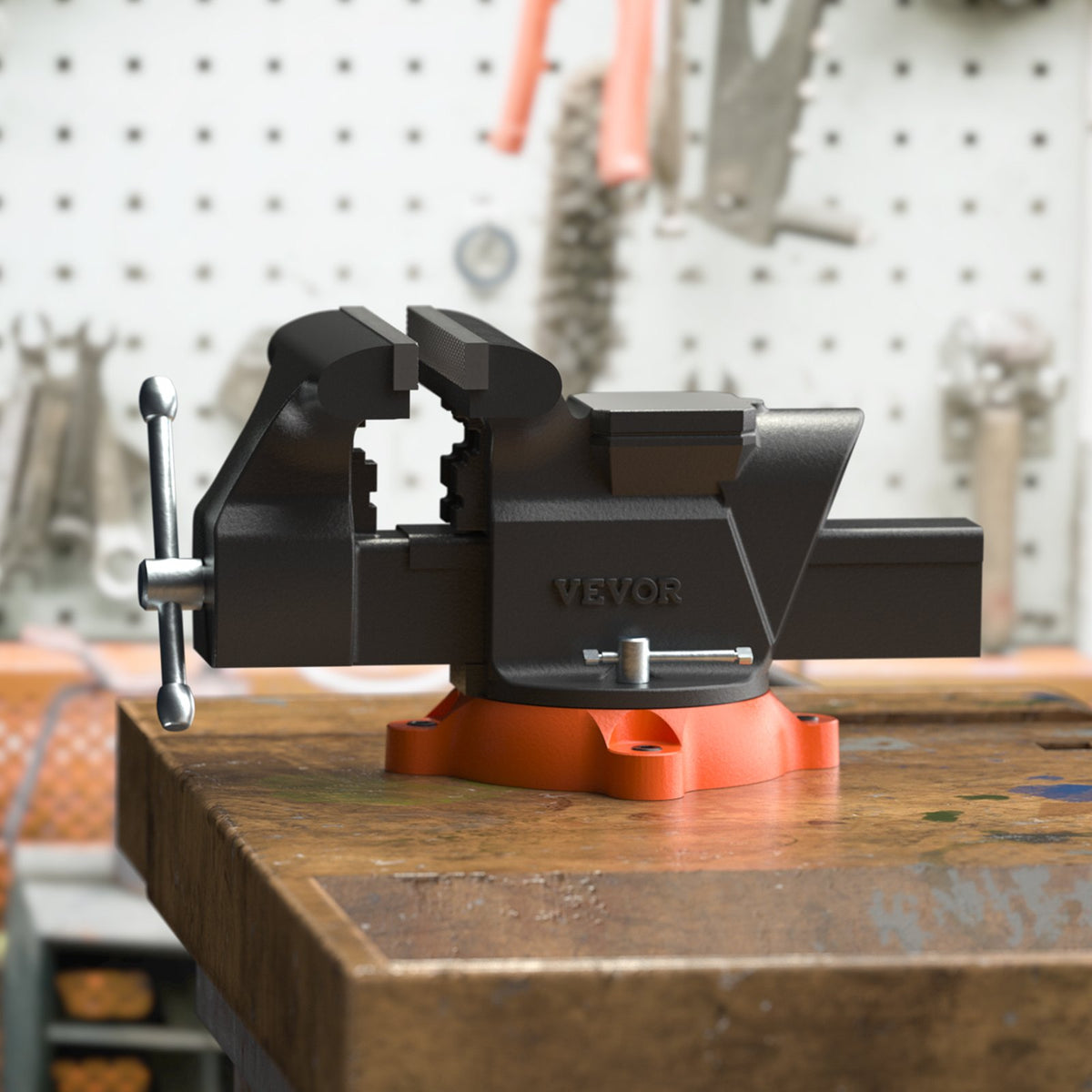 6-Inch Bench Vise with 360-Degree Swivel Base Heavy Duty Workbench Vise