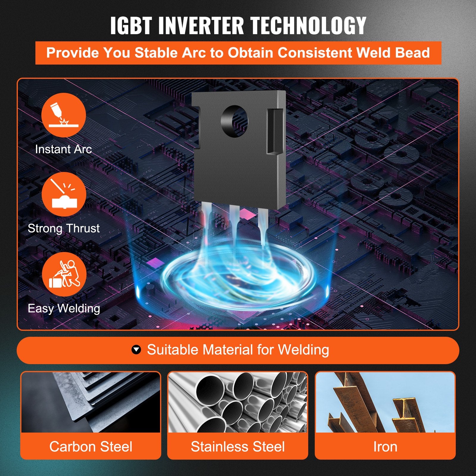MIG Welder 3-in-1 270 Amp MIG Lift TIG Arc IGBT DC Inverter Digital Display