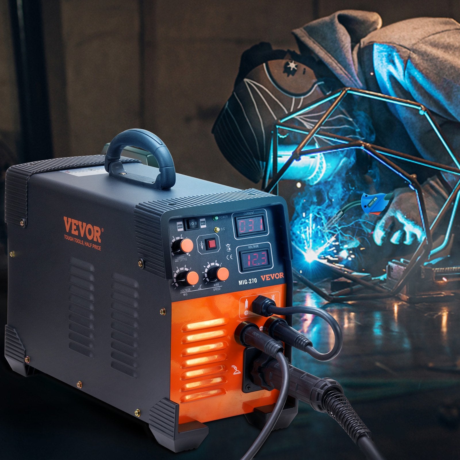 MIG Welder 3-in-1 270 Amp MIG Lift TIG Arc IGBT DC Inverter Digital Display