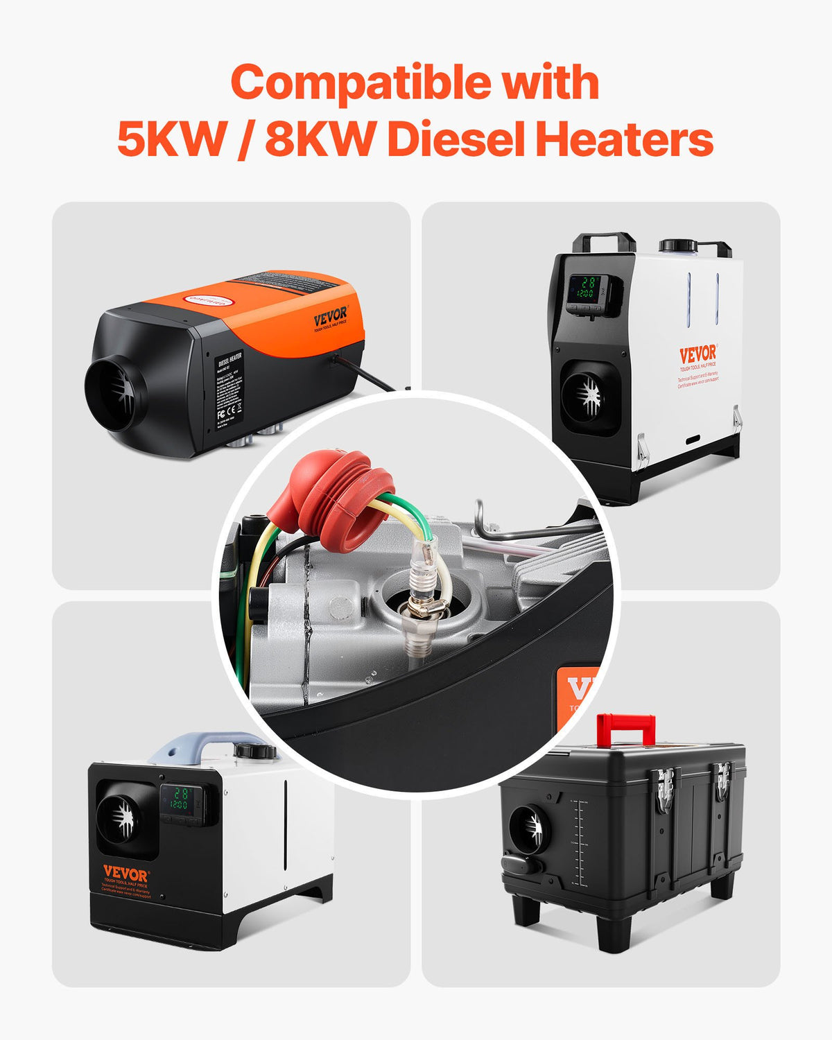 8V Diesel Heater Glow Plug Repair Kit w/Atomization Mesh for 2KW-8KW Heaters