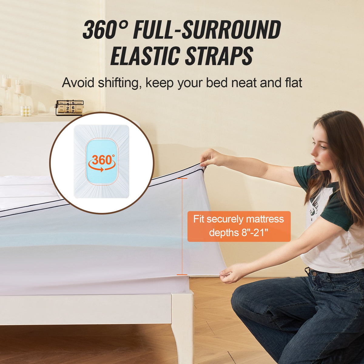 Mattress Topper Queen Size 101.6mm Memory Foam Fiber Fill Detachable Washable