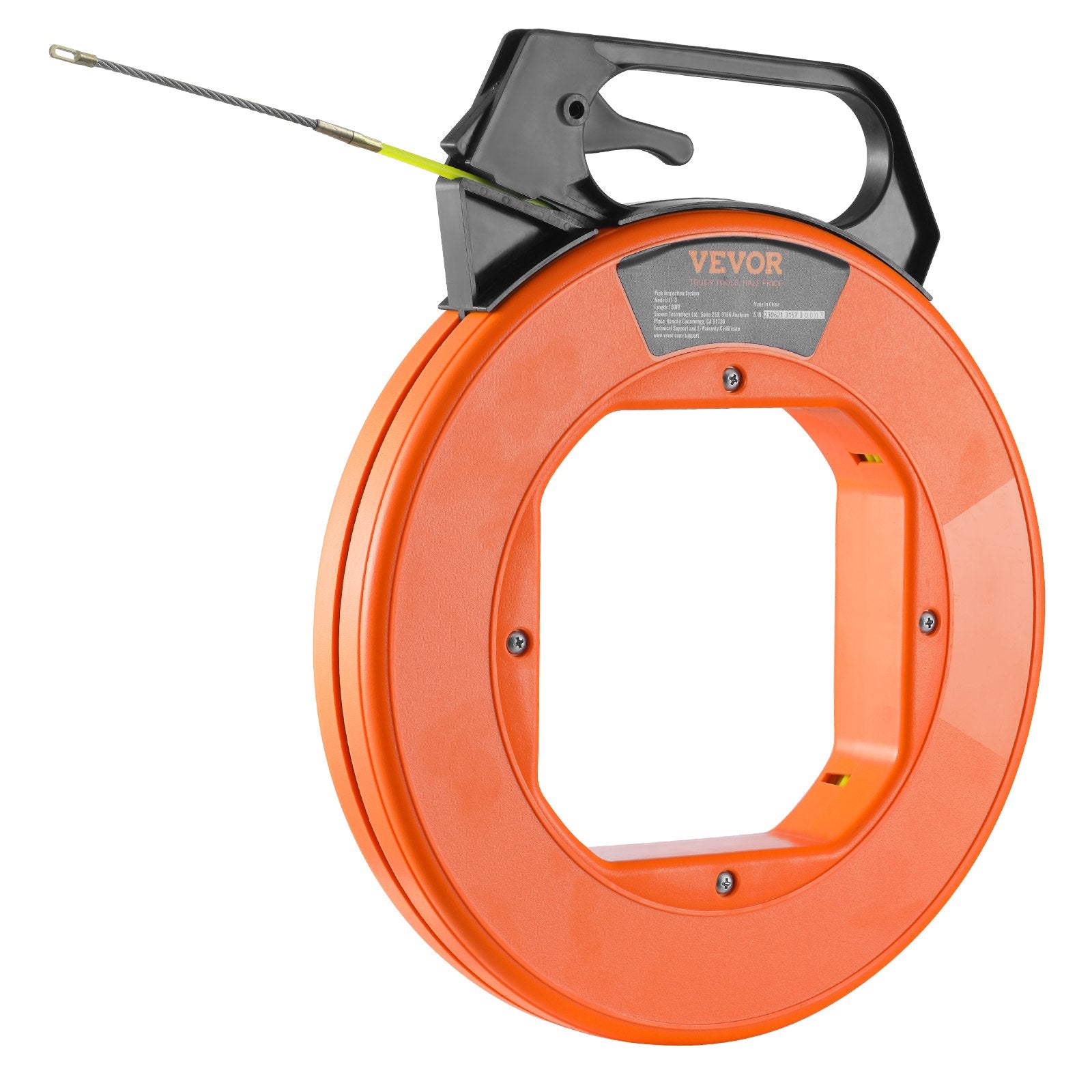 Fish Tape 100ft 3/16 Inch Fiberglass Wire Puller Non-Conductive Cable Tool