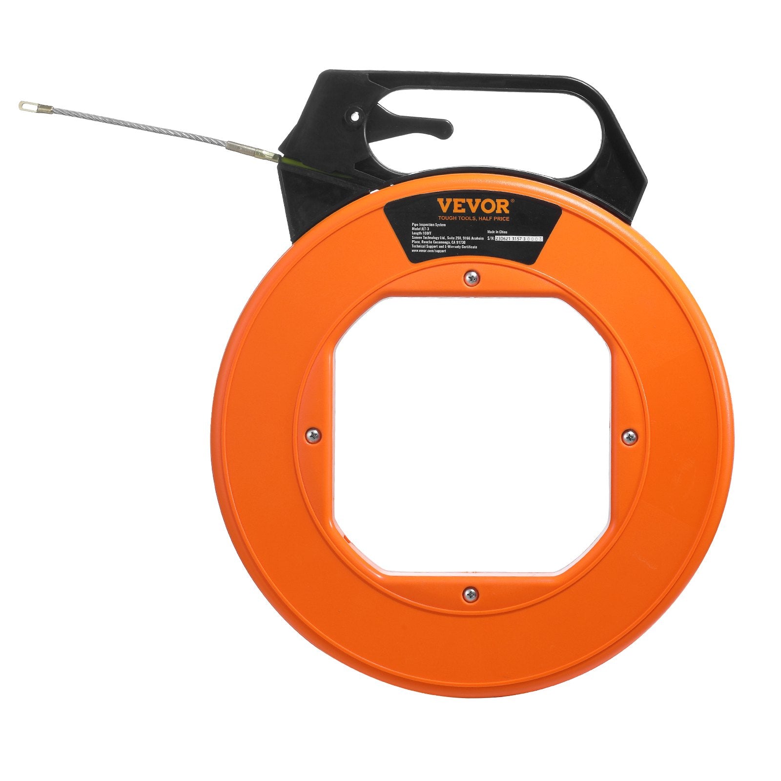 Fish Tape 100ft 3/16 Inch Fiberglass Wire Puller Non-Conductive Cable Tool
