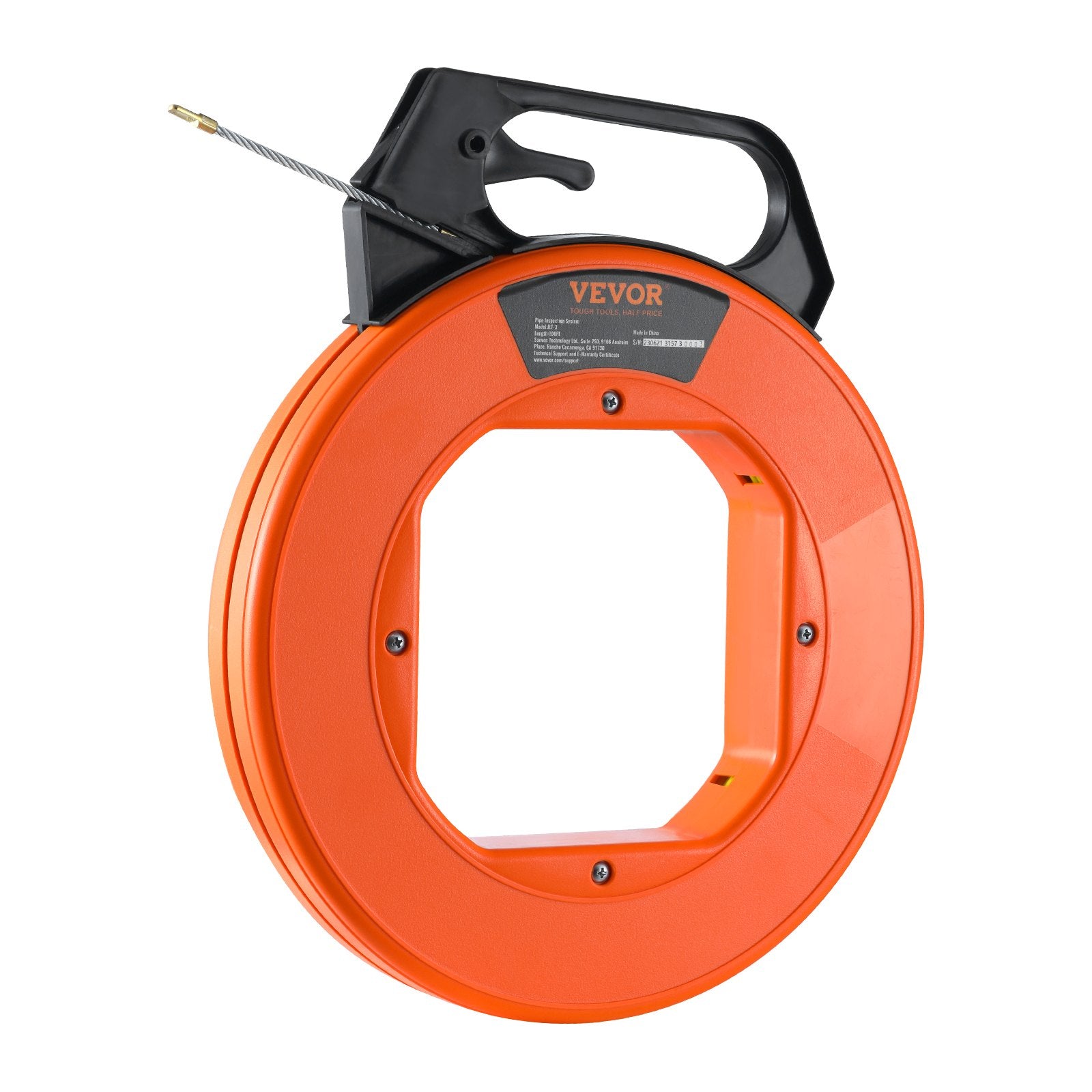 Fish Tape 100ft 3/16 Inch Fiberglass Wire Puller Non-Conductive Cable Tool