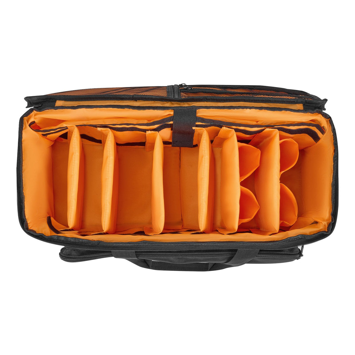 Rolling DJ Cable Bag 1680D Padded with Wheels 6 Detachable Dividers for DJ Gear