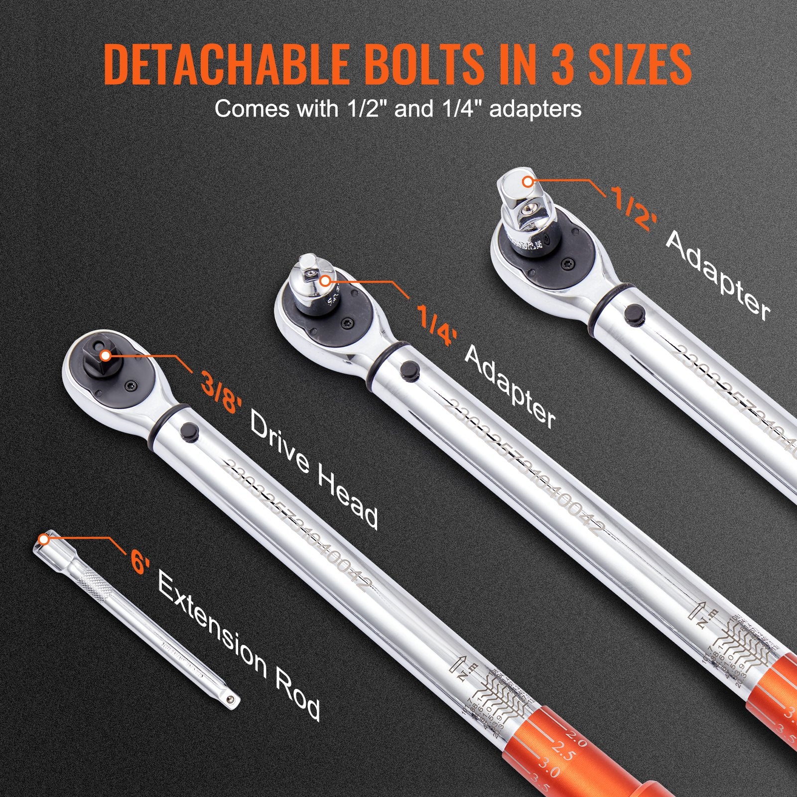 Torque Wrench 3/8" Drive 10-80ft.lb 14-110N.m Dual-Direction Mechanical Kit