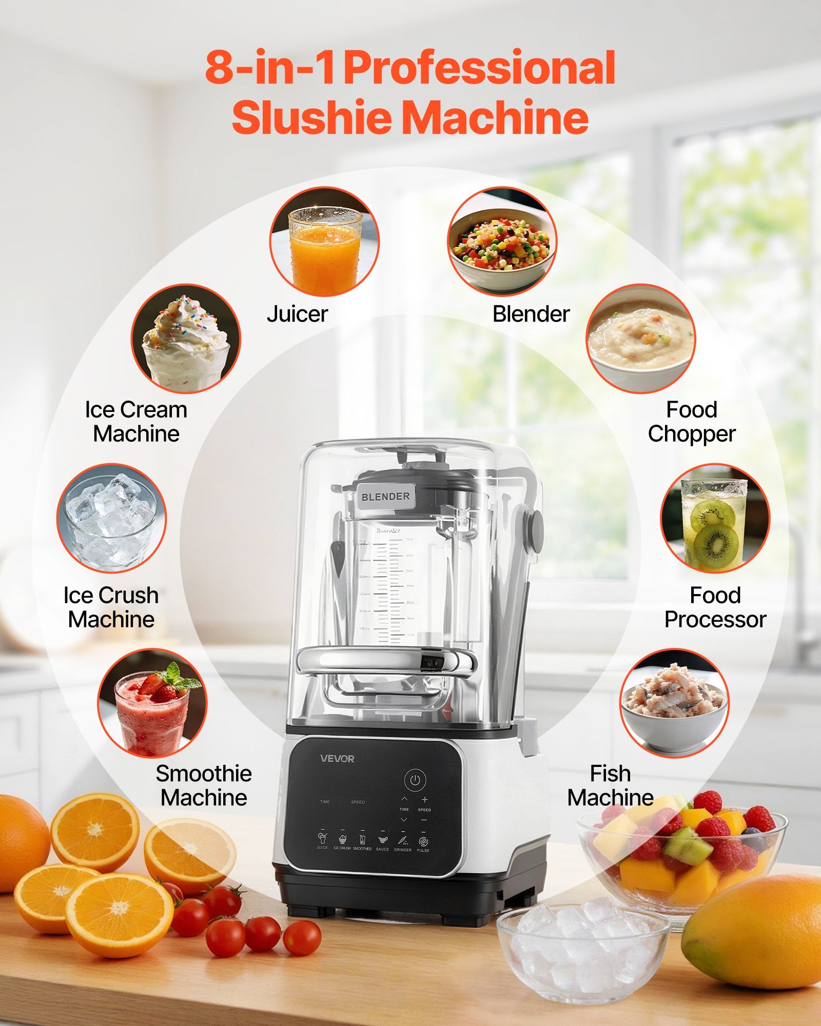 2L Professional Blender 2200W 26000RPM w/ Shield & 6 Preset Menus