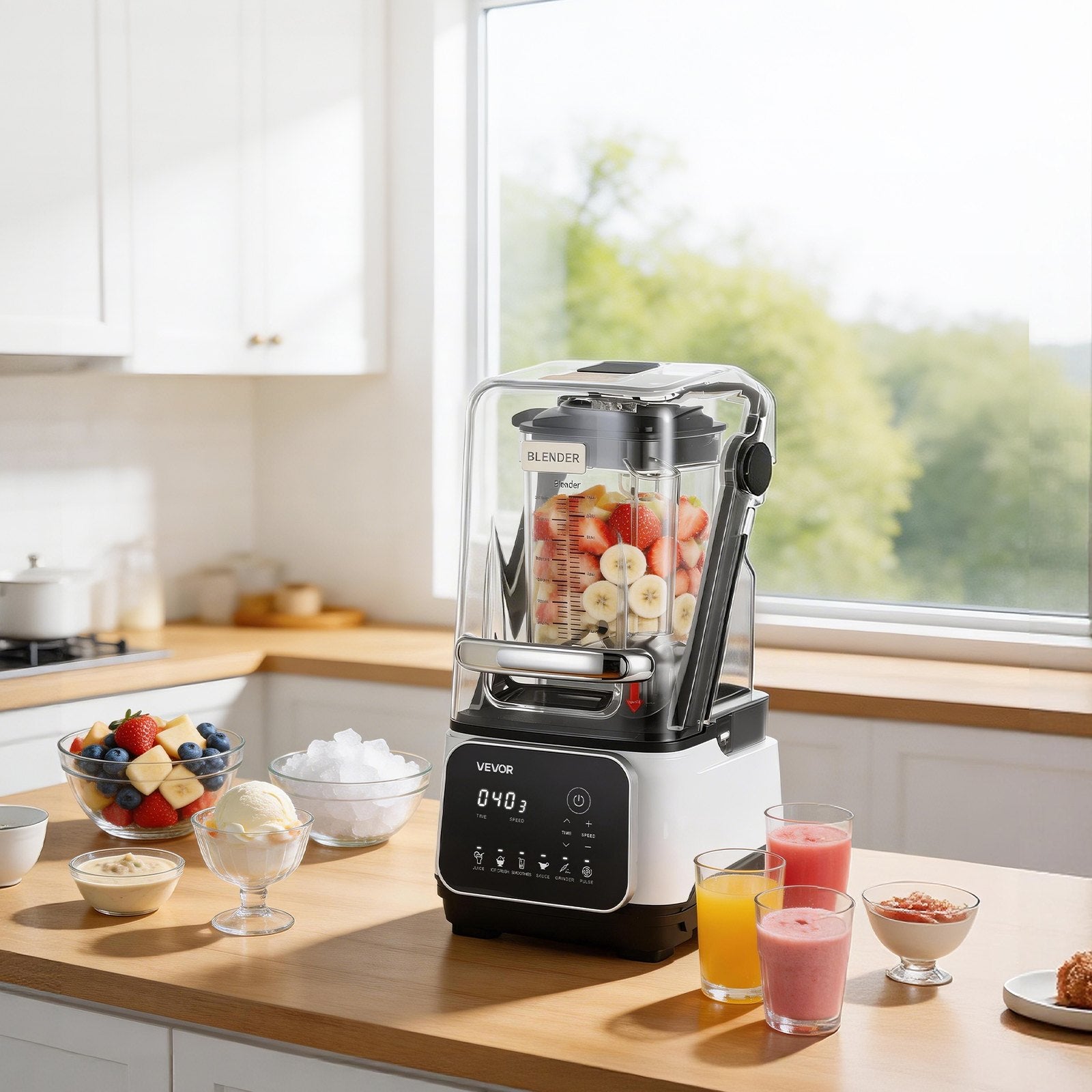 2L Professional Blender 2200W 26000RPM w/ Shield & 6 Preset Menus