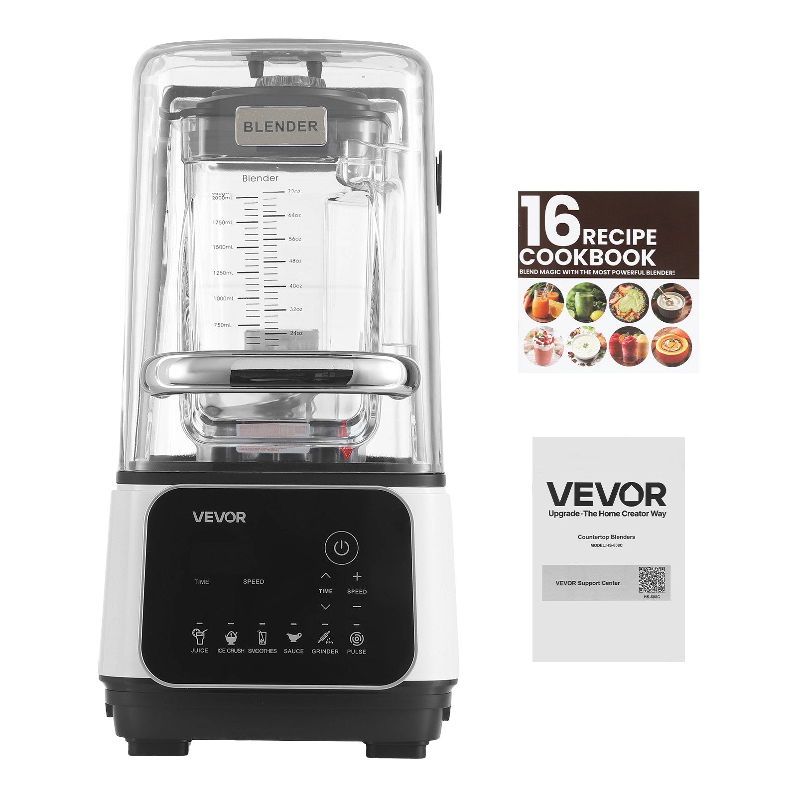 2L Professional Blender 2200W 26000RPM w/ Shield & 6 Preset Menus