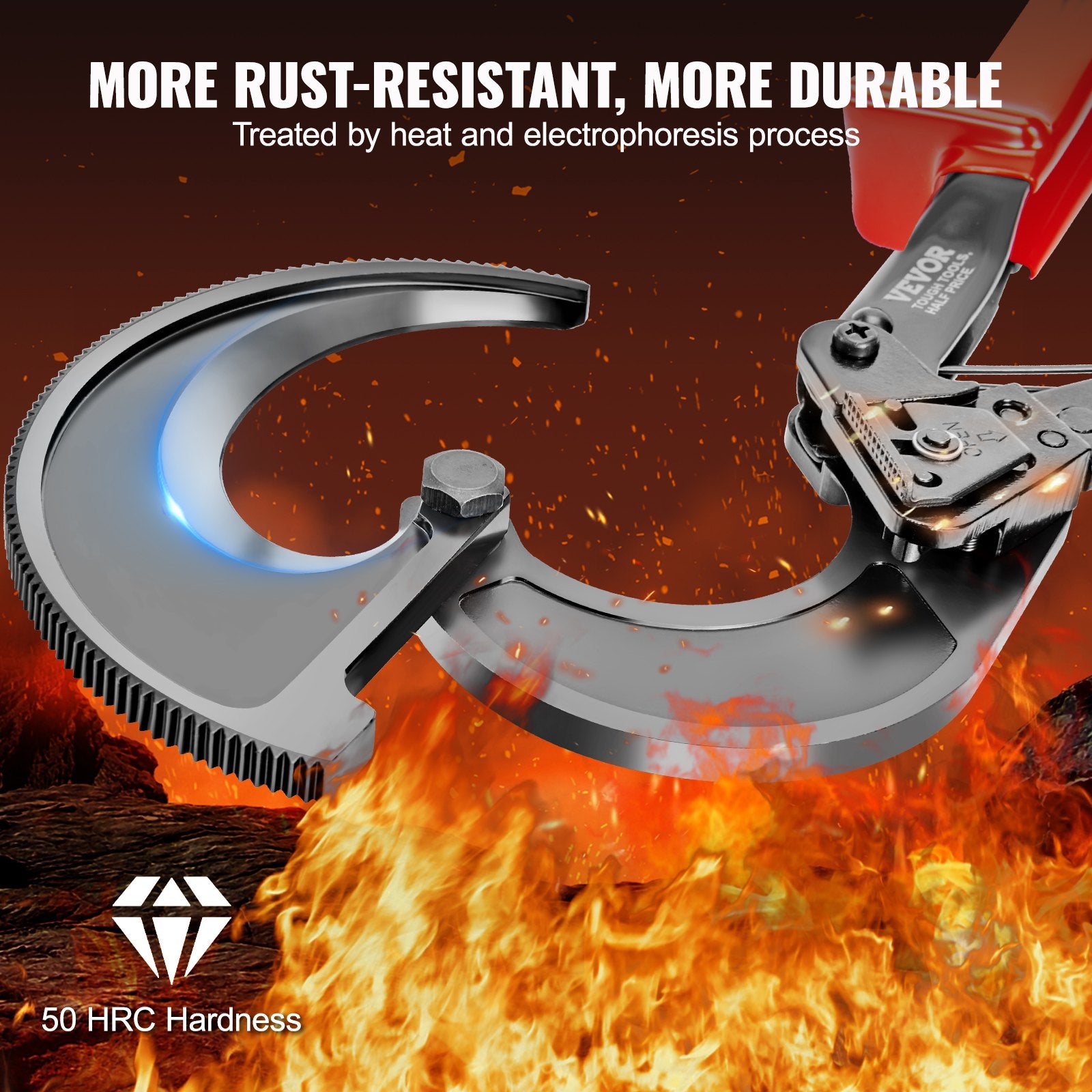 Ratcheting Cable Cutter 280mm up to 400mm2 Comfortable Grip Quick Release