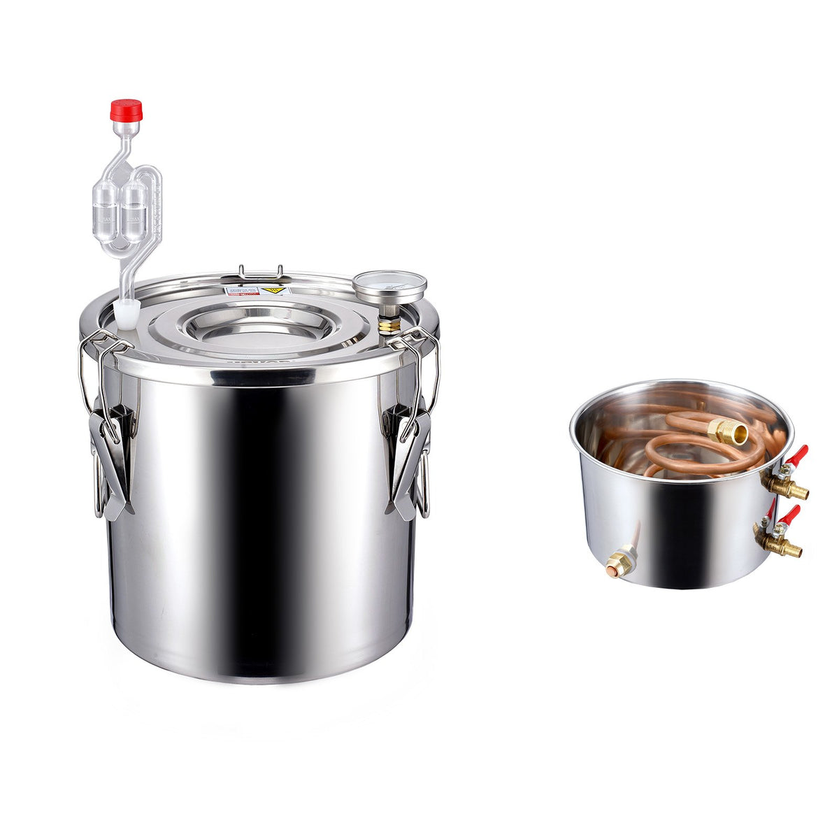 3 Gal Alcohol Still Stainless Steel Distiller with Copper Coil Thermometer Pump