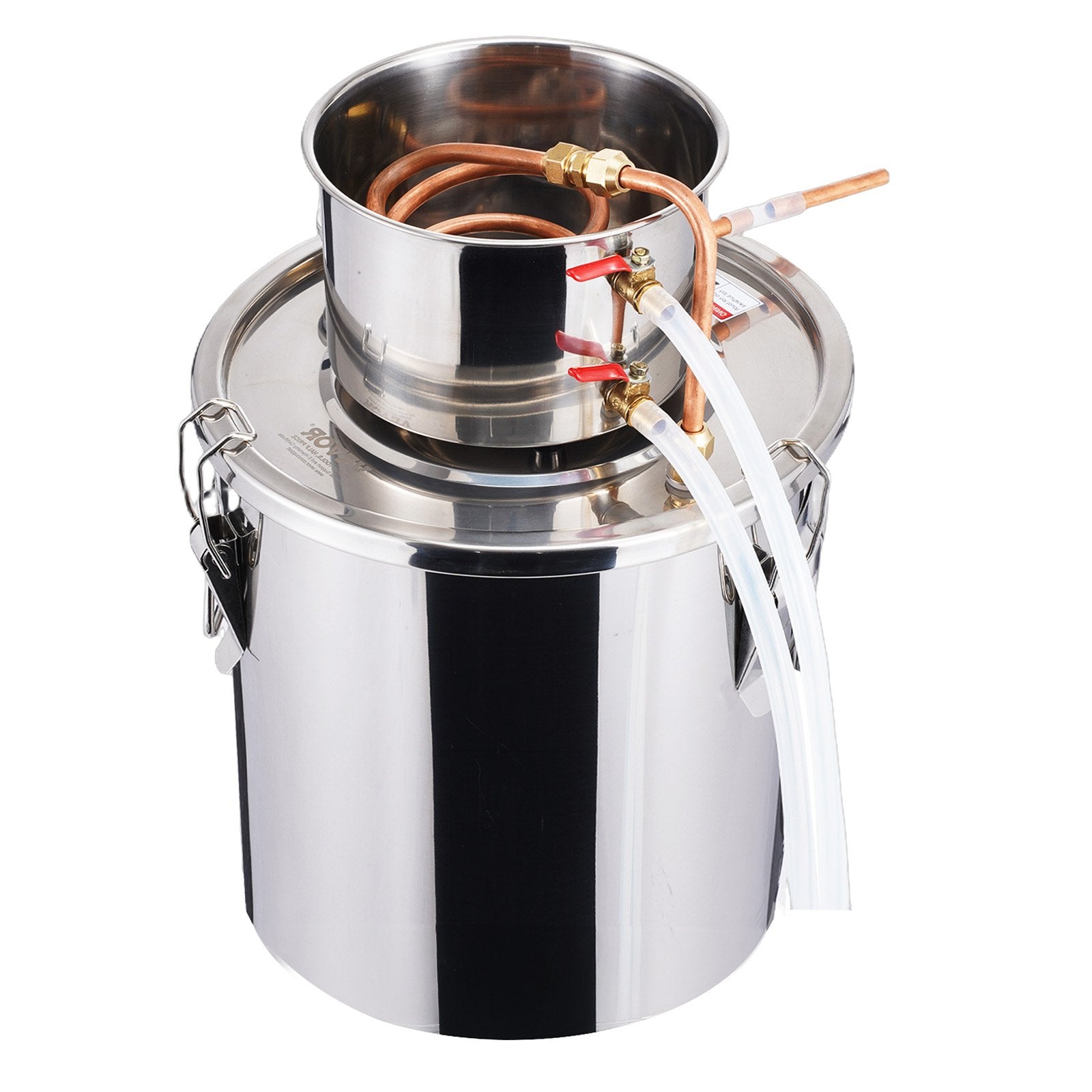 Alcohol Still 5Gal/19L Stainless Steel Distiller Copper Coil Thermometer Pump