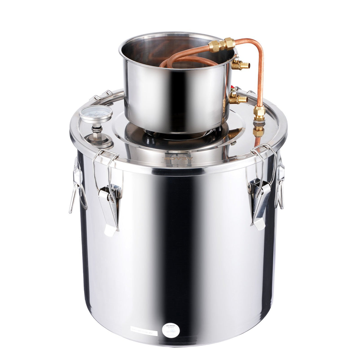 8 Gal / 30 L Stainless Steel Alcohol Still with Copper Coil and Thermometer