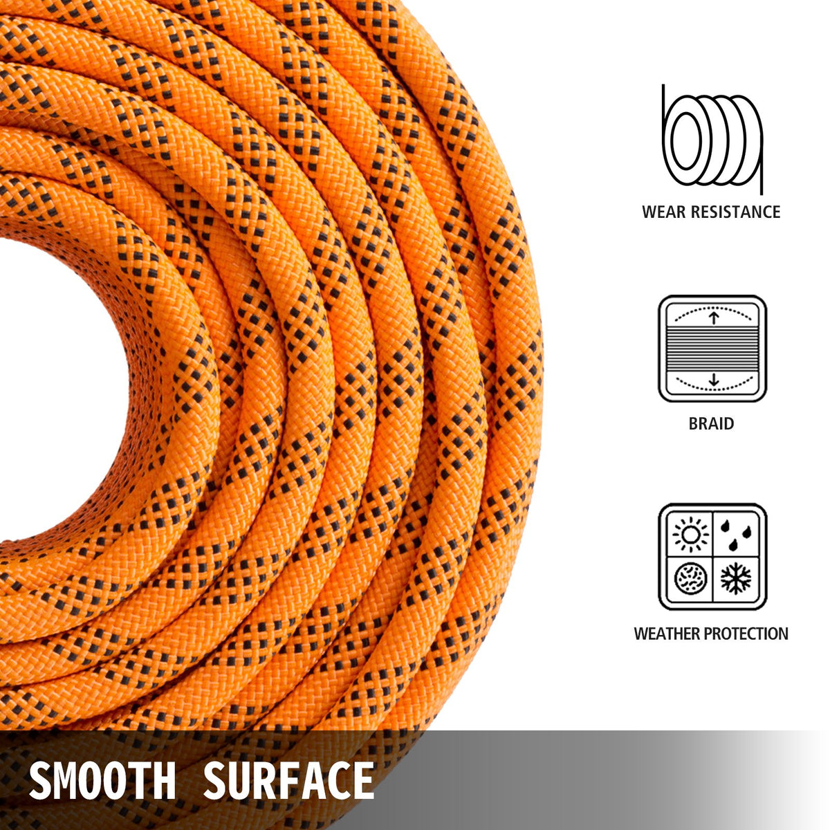 Polyester Rope 7/16" x 200ft 8400lbs Breaking Strength Load and Pulling Rope