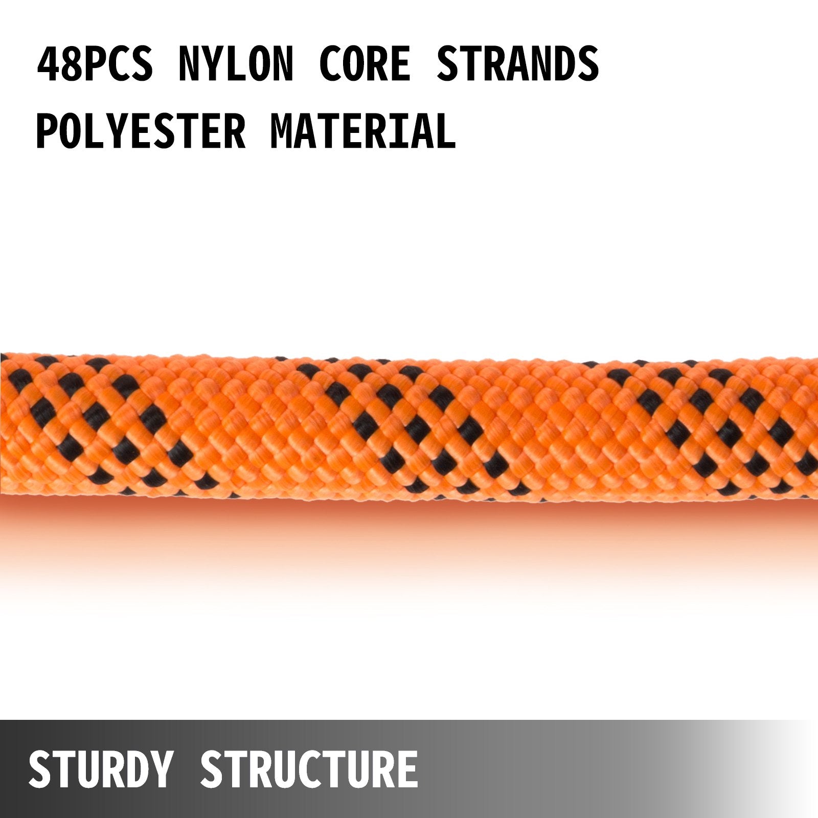 1.43cm Double Braid Polyester Rope, 6096cm Nylon Pulling Rope, 498.95kg Load
