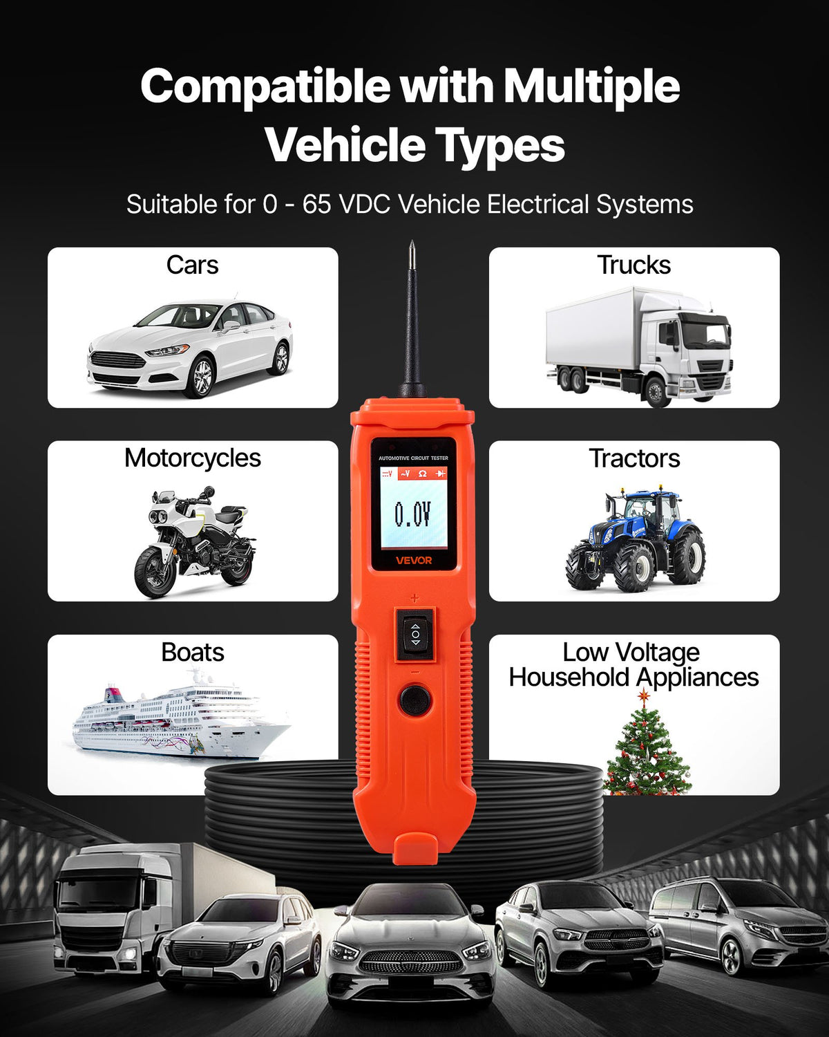 Automotive Circuit Tester, Power Probe with TFT Display & Lighting - 8-35 DCV