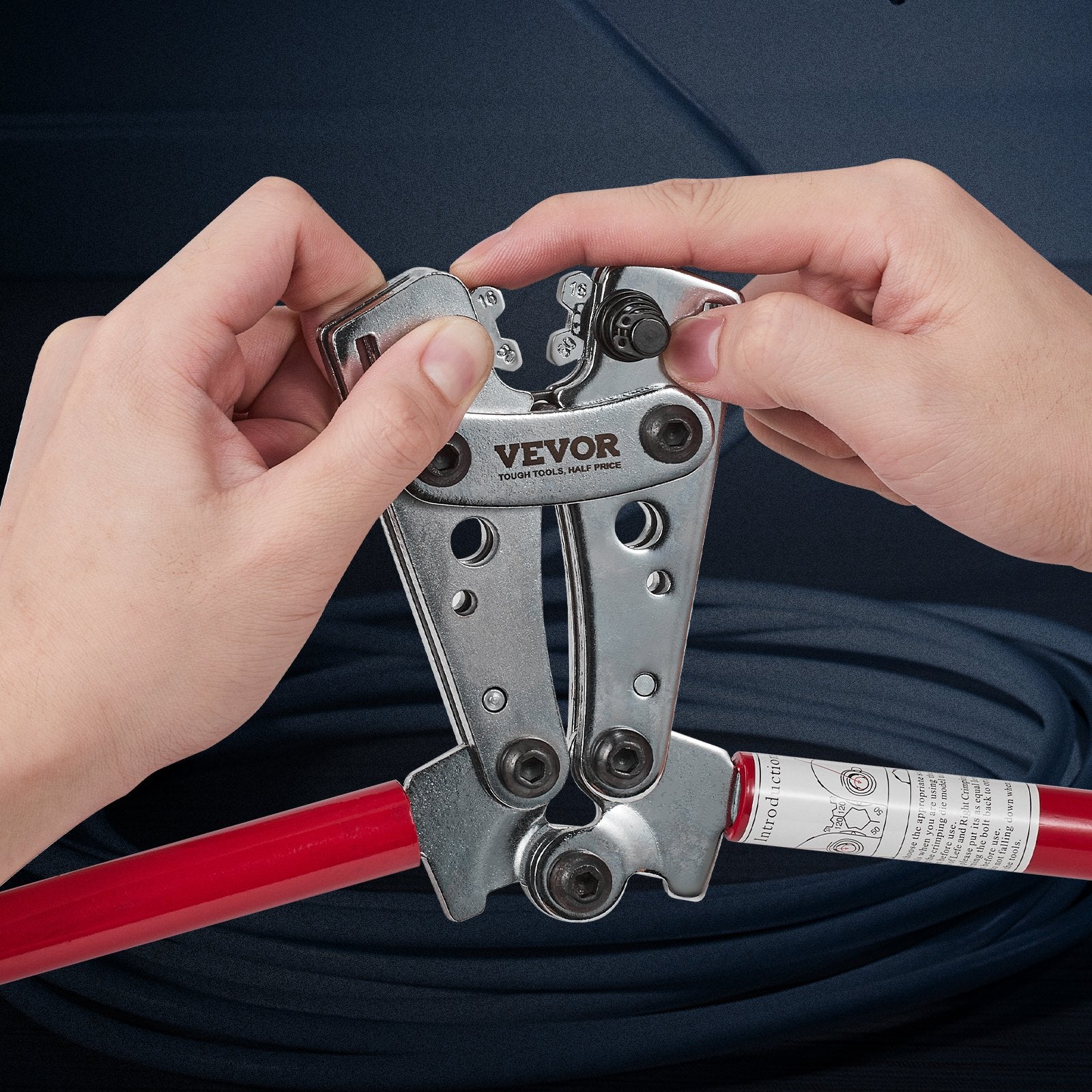Crimping Tool Battery Cable Lug 10-1/0AWG with 60PCS Aluminum Terminals Die