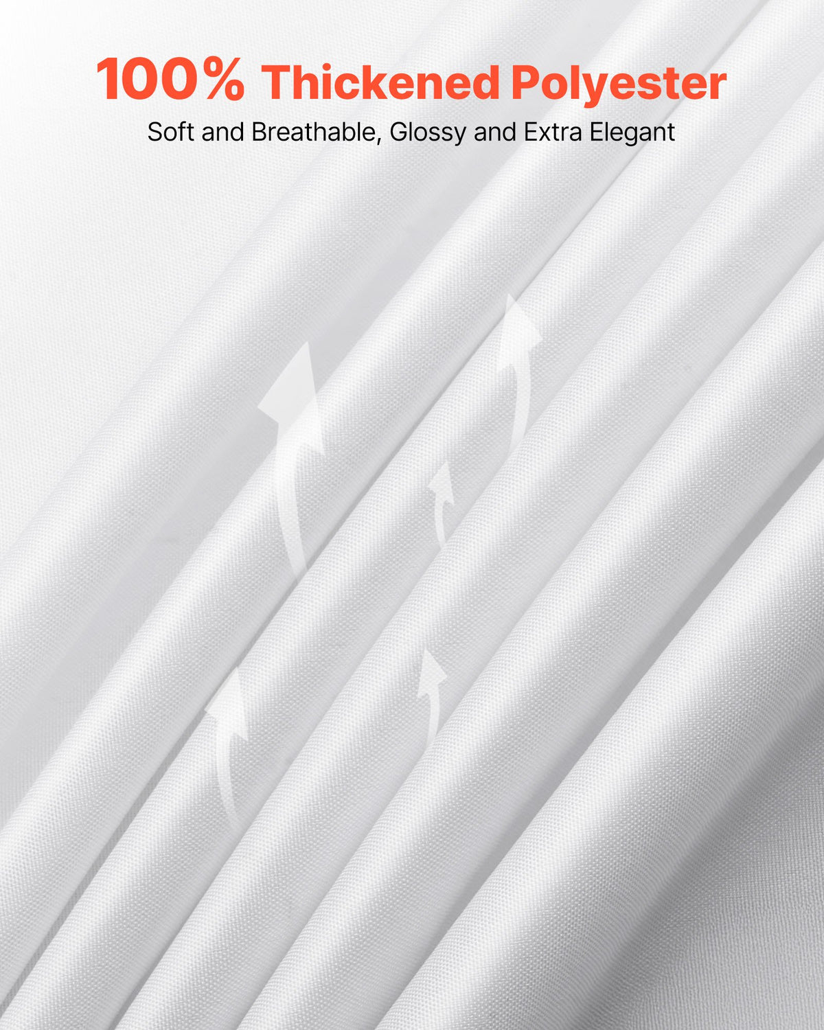 White Round Tablecloths 2-Pack 120in Stain Wrinkle Resistant Polyester Events