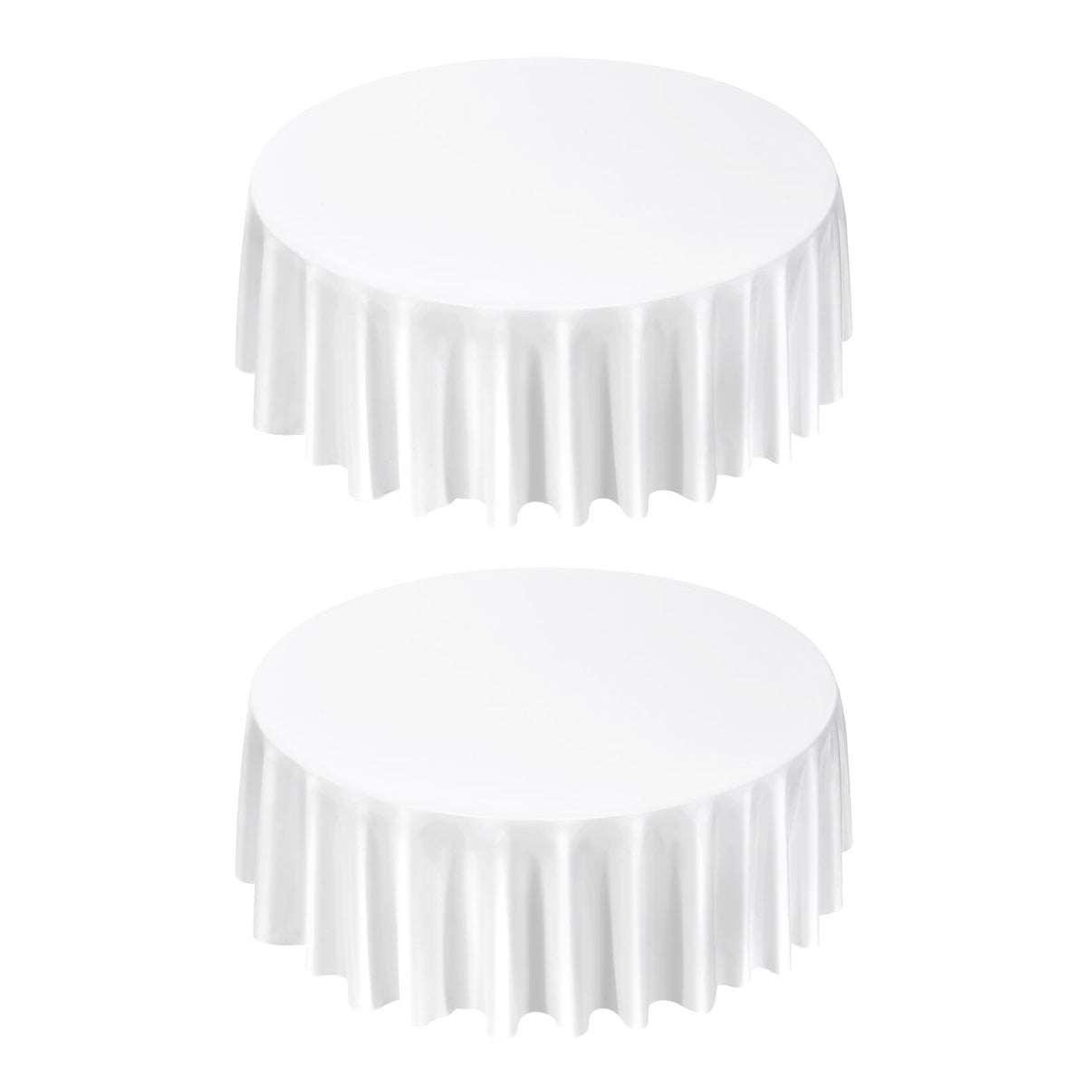 White Round Tablecloths 2-Pack 120in Stain Wrinkle Resistant Polyester Events