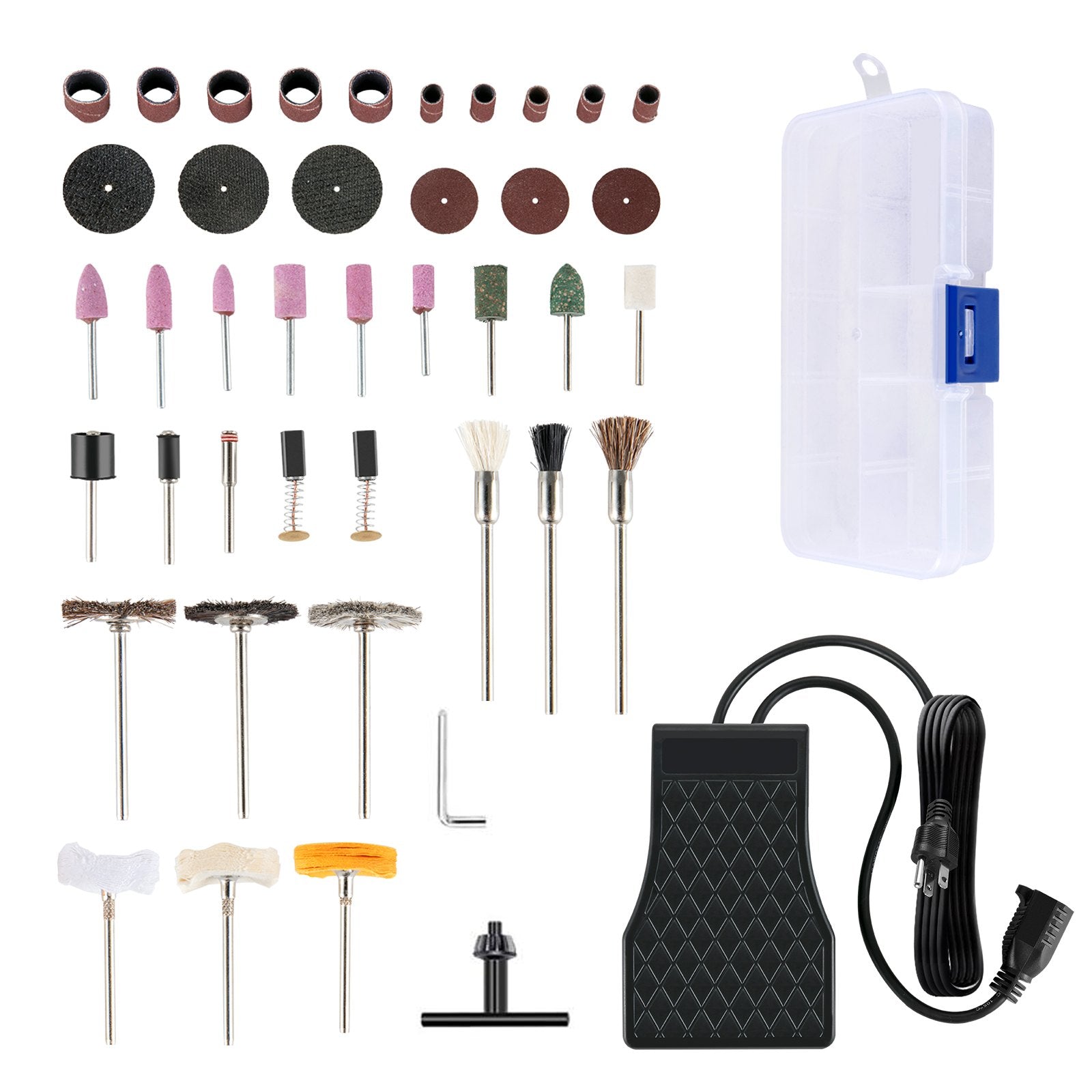 Flex Shaft Grinder 780W 500-23000RPM 13-Jaw Chuck Foot Pedal 45PCS Accessories