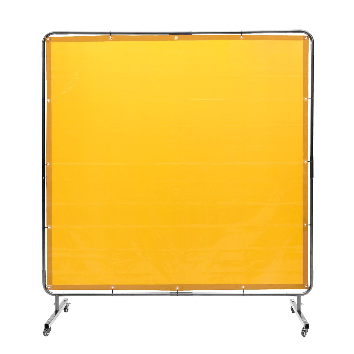 Welding Screen with Frame 6'x6' Flame-Resistant Vinyl on 4 Swivel Wheels Yellow